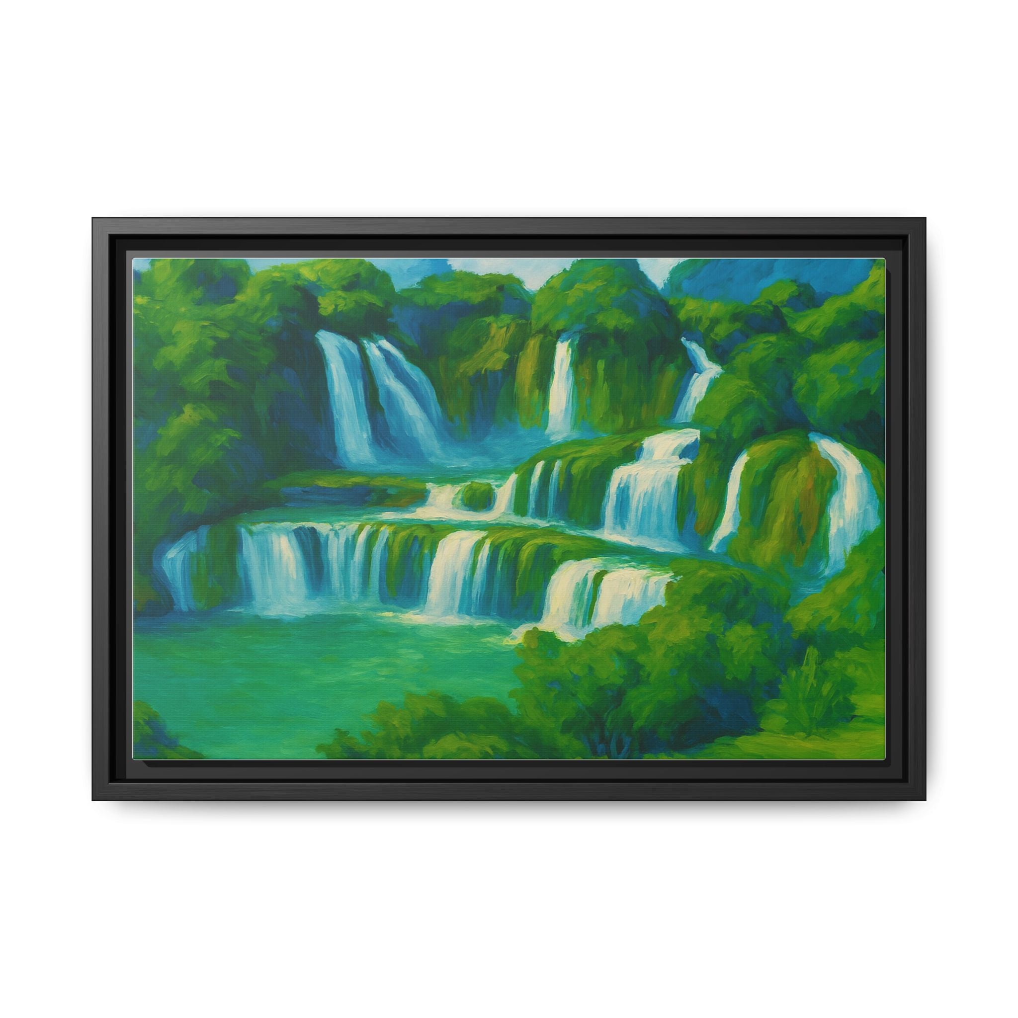 Green Serene Waterfall