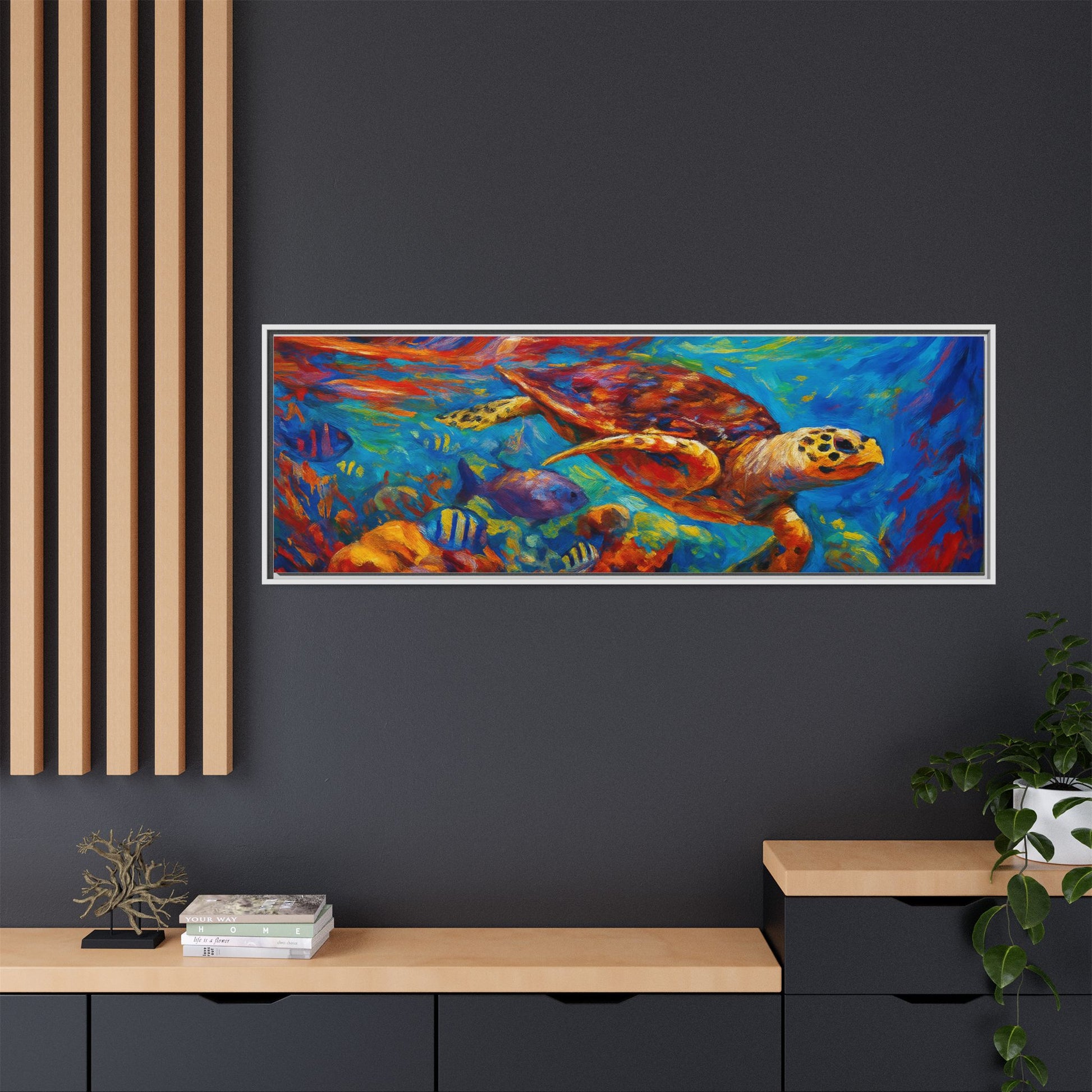 Vibrant Sea Turtle Swimming