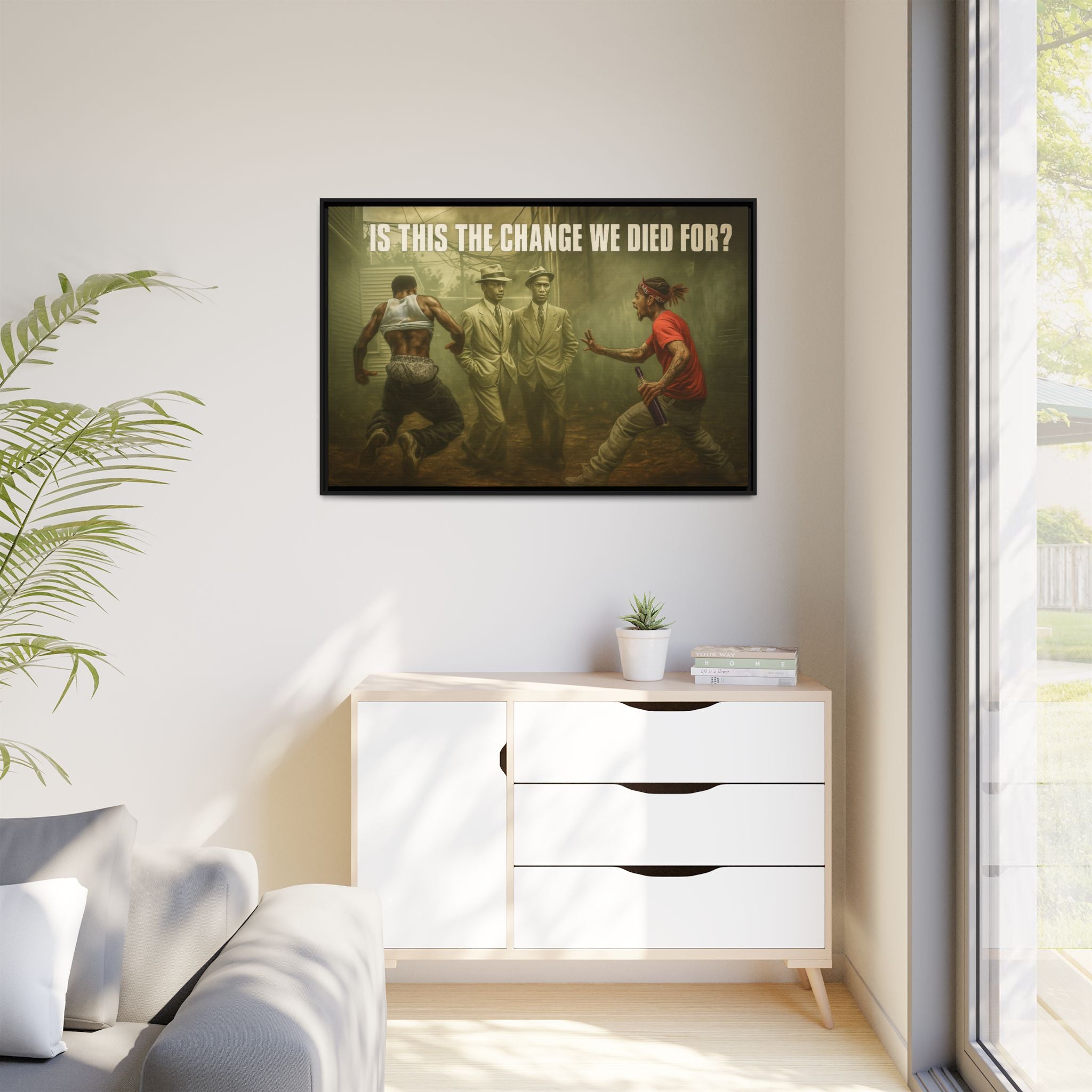 Framed Art Print: 'Is This The Change We Died For?' - Social Commentary Wall Decor, Black History Art, Motivational Home Decor, Gift [...]