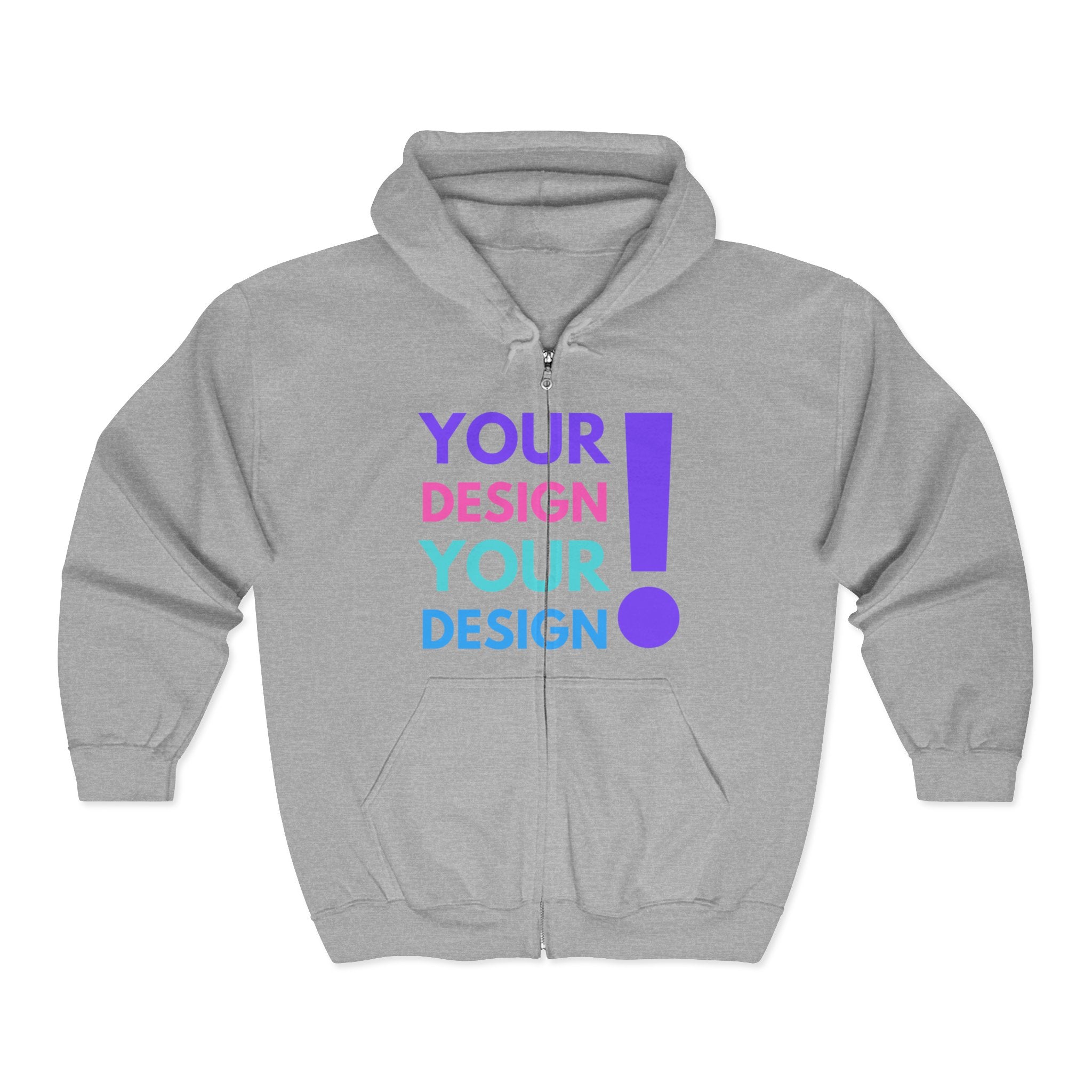 Customizable Unisex Zip Hoodie - Your Design Sweatshirt, Personalized Gift, Trendy Outerwear, Cozy Layering, Unique Style