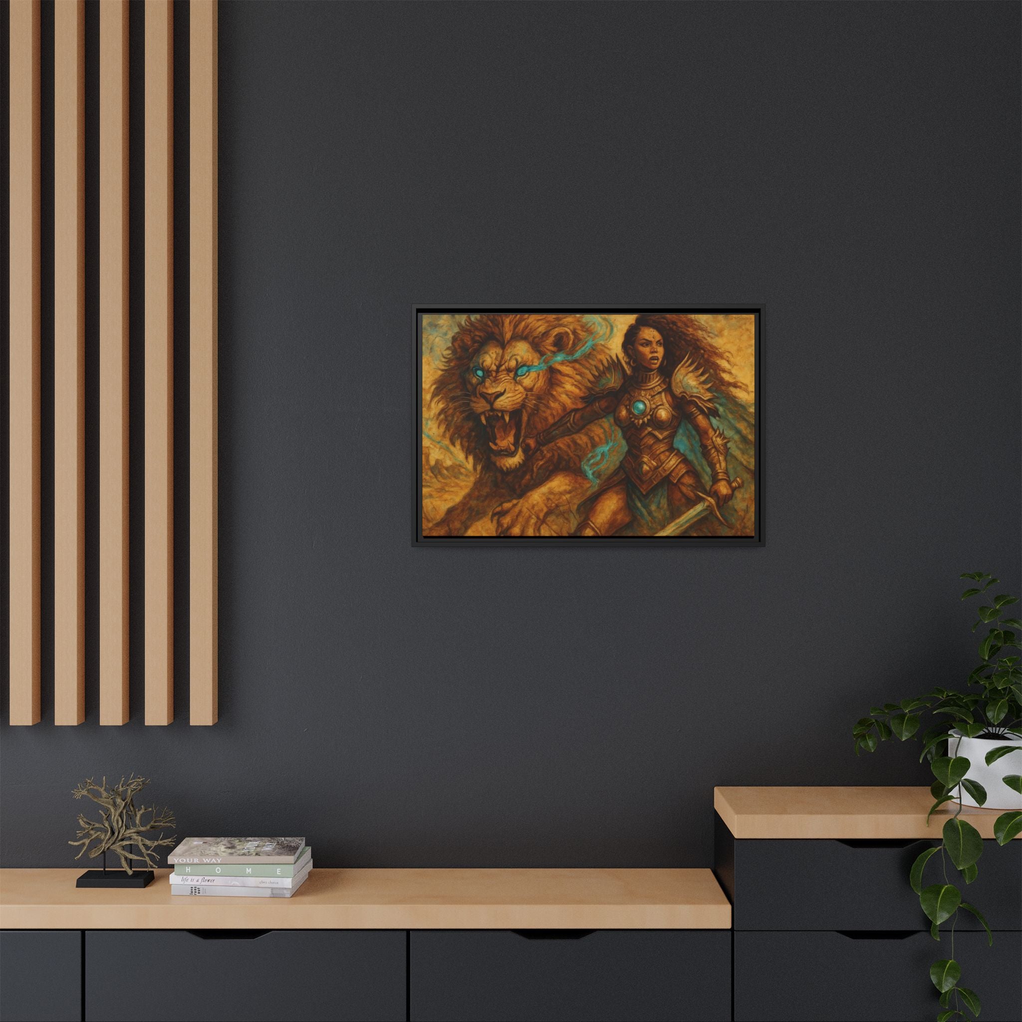 Fantasy Lion and Warrior