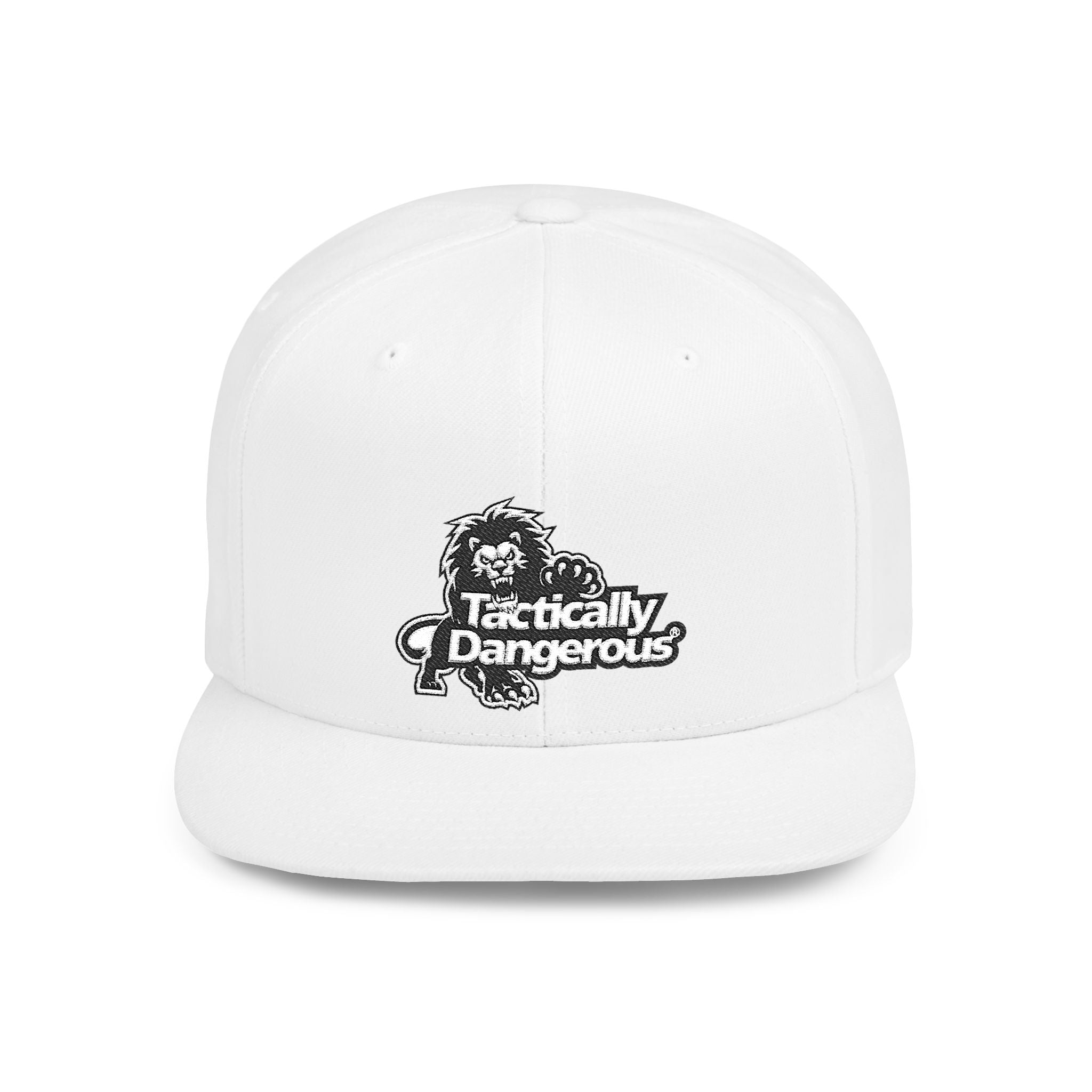 Snapback Hat — "Tactically Dangerous" Lion Patch Flat-Bill Cap