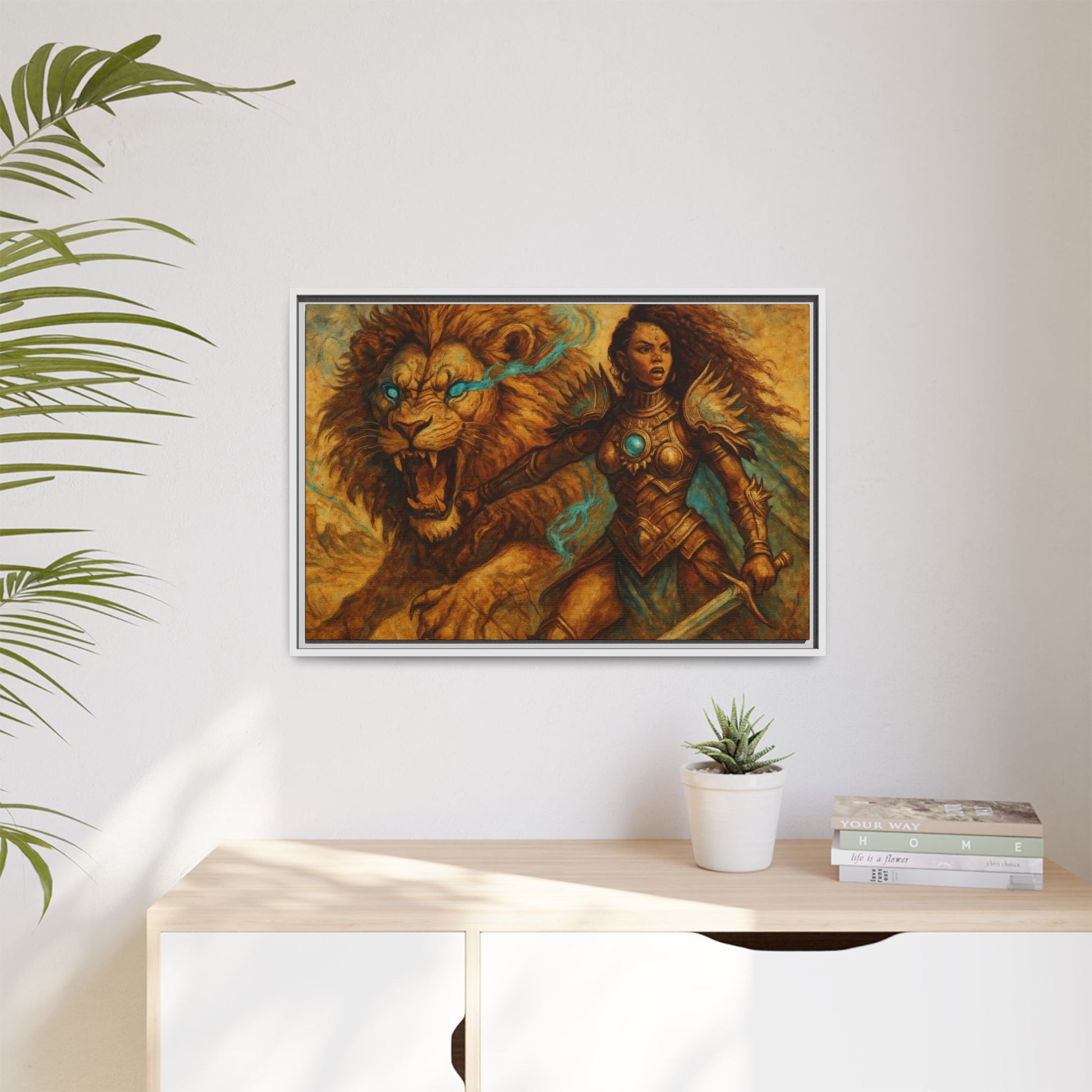 Fantasy Lion and Warrior