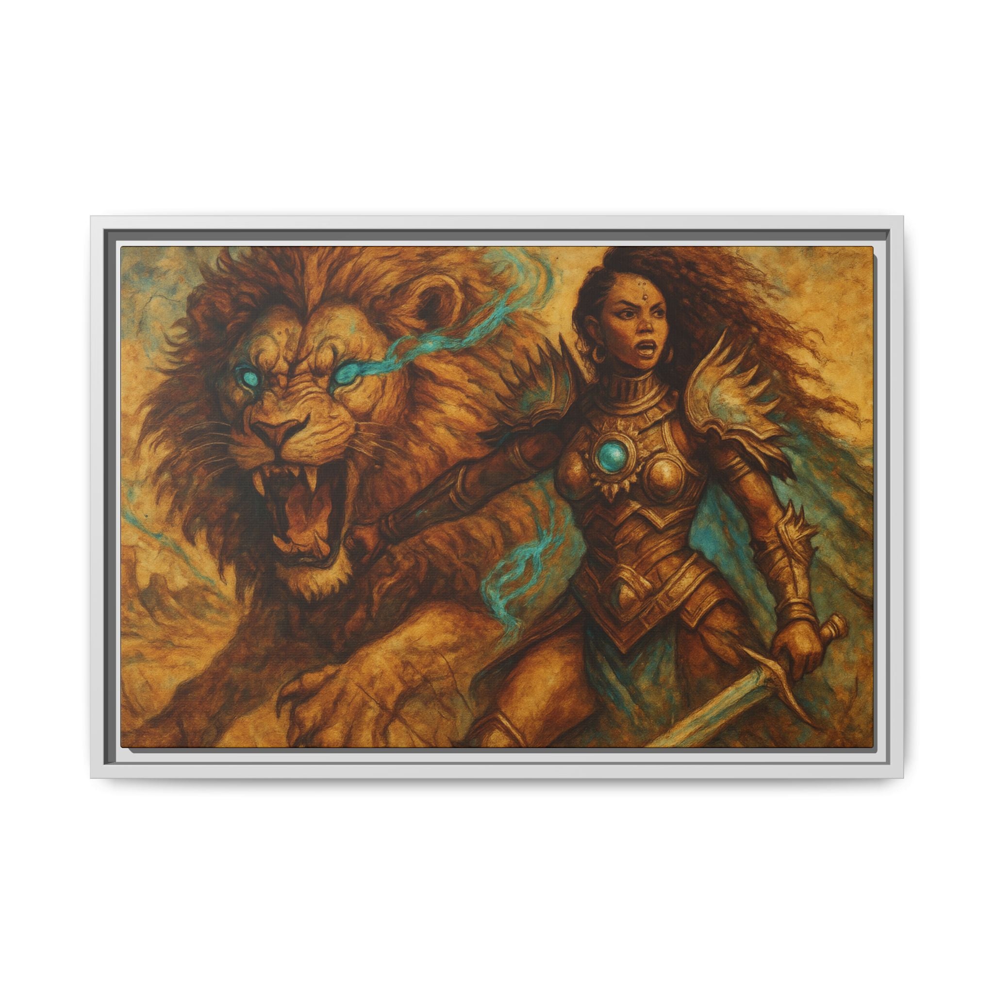 Fantasy Lion and Warrior