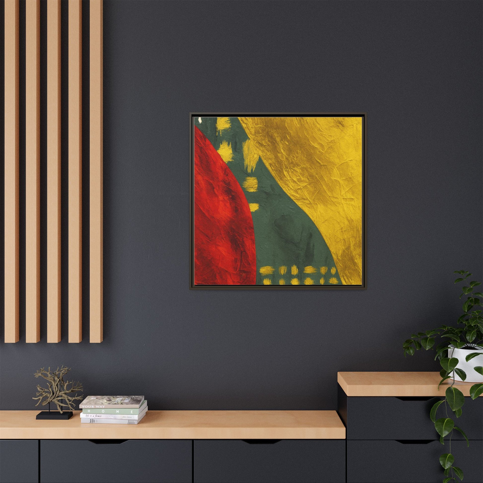 Red Green Gold Abstract