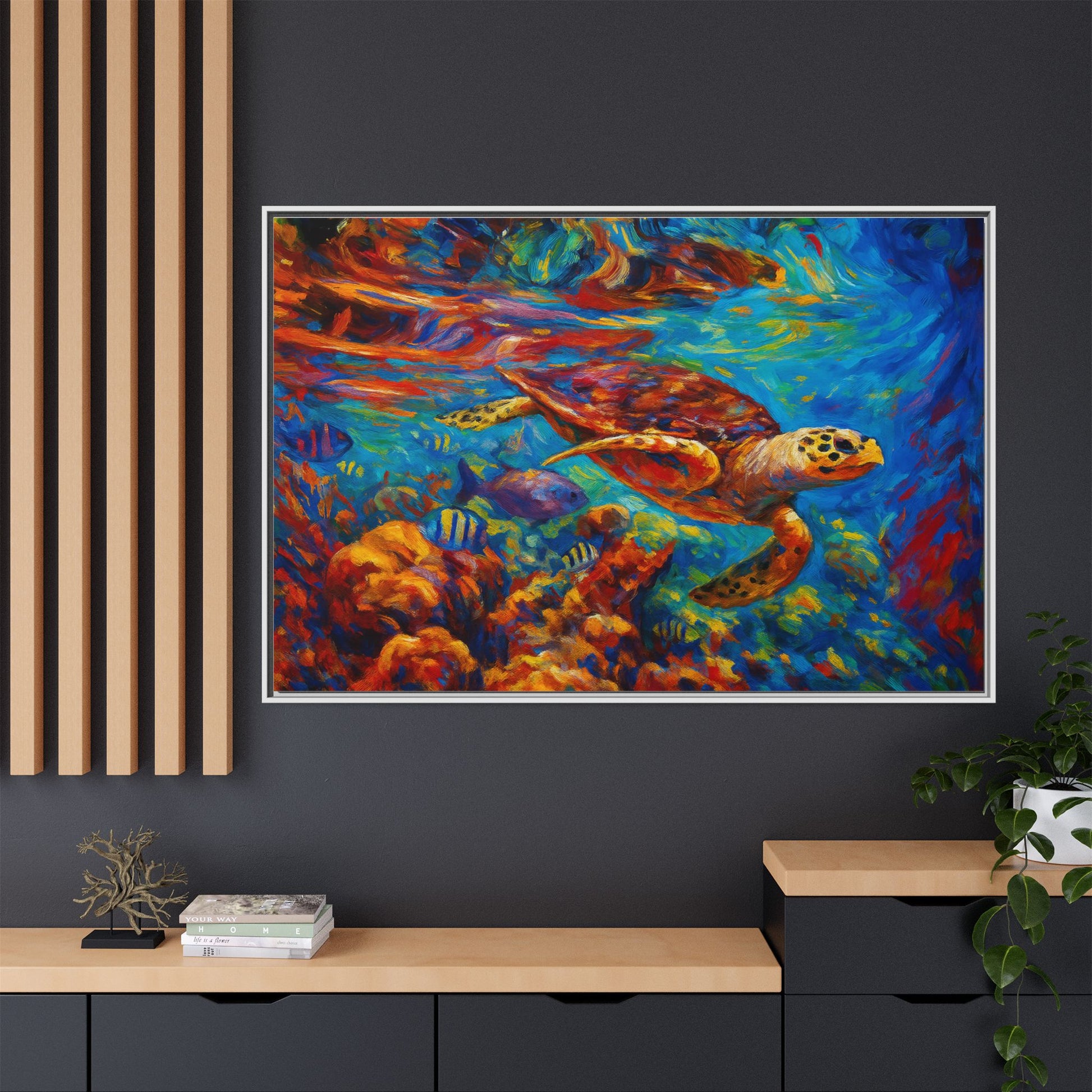 Vibrant Sea Turtle Swimming