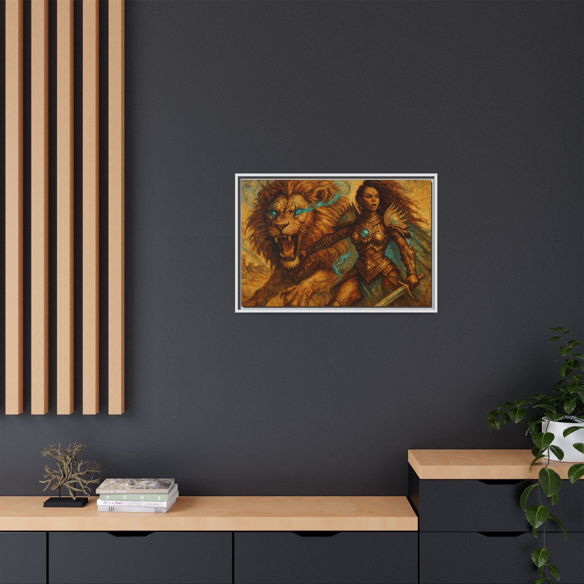 Fantasy Lion and Warrior