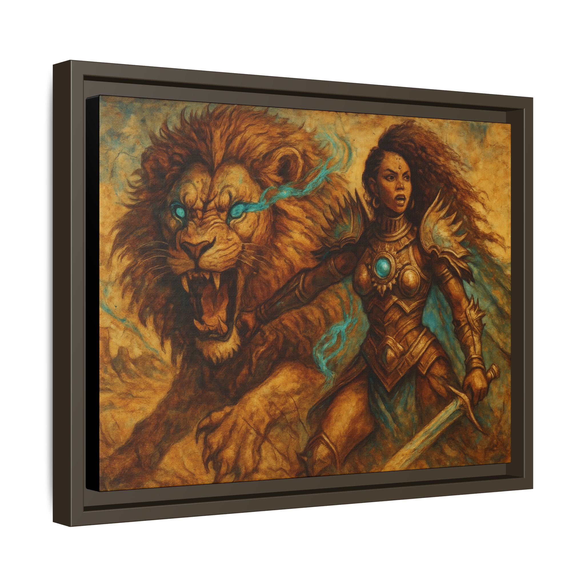 Fantasy Lion and Warrior