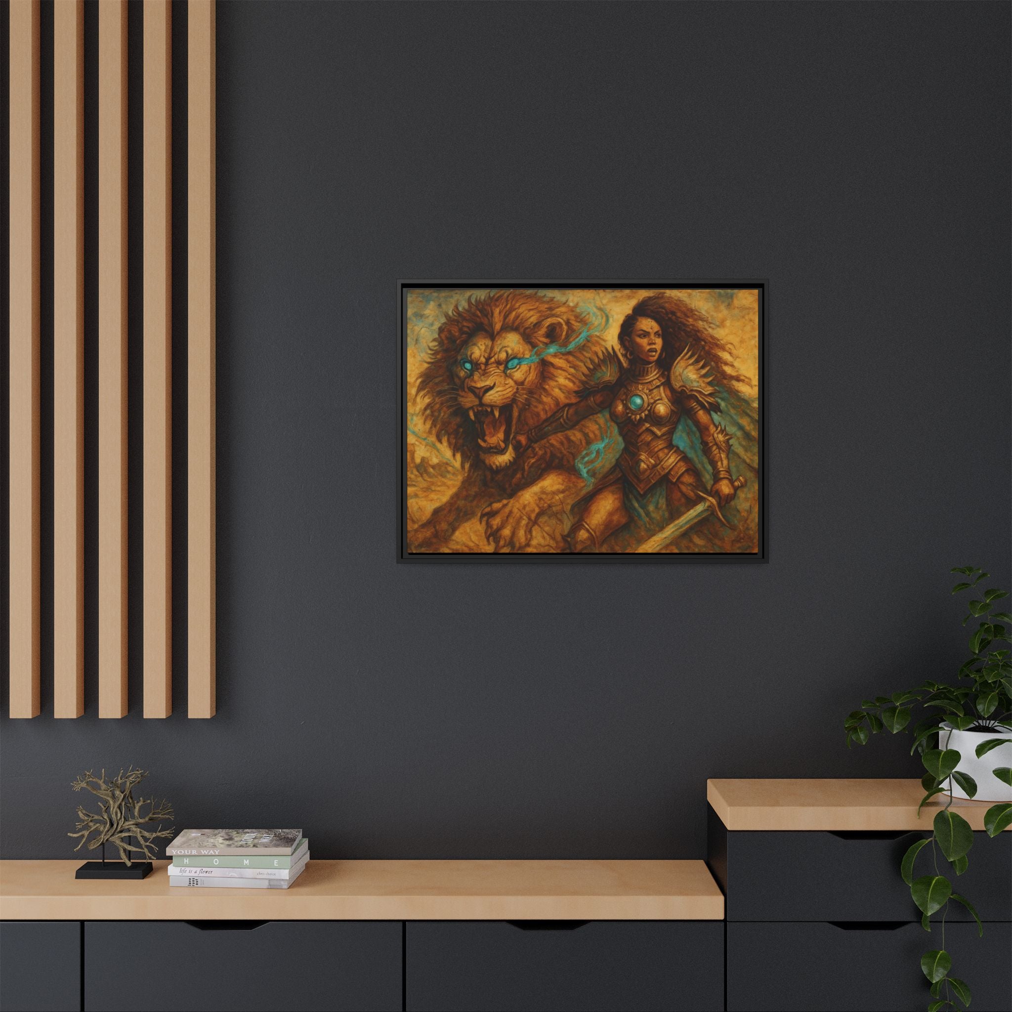 Fantasy Lion and Warrior