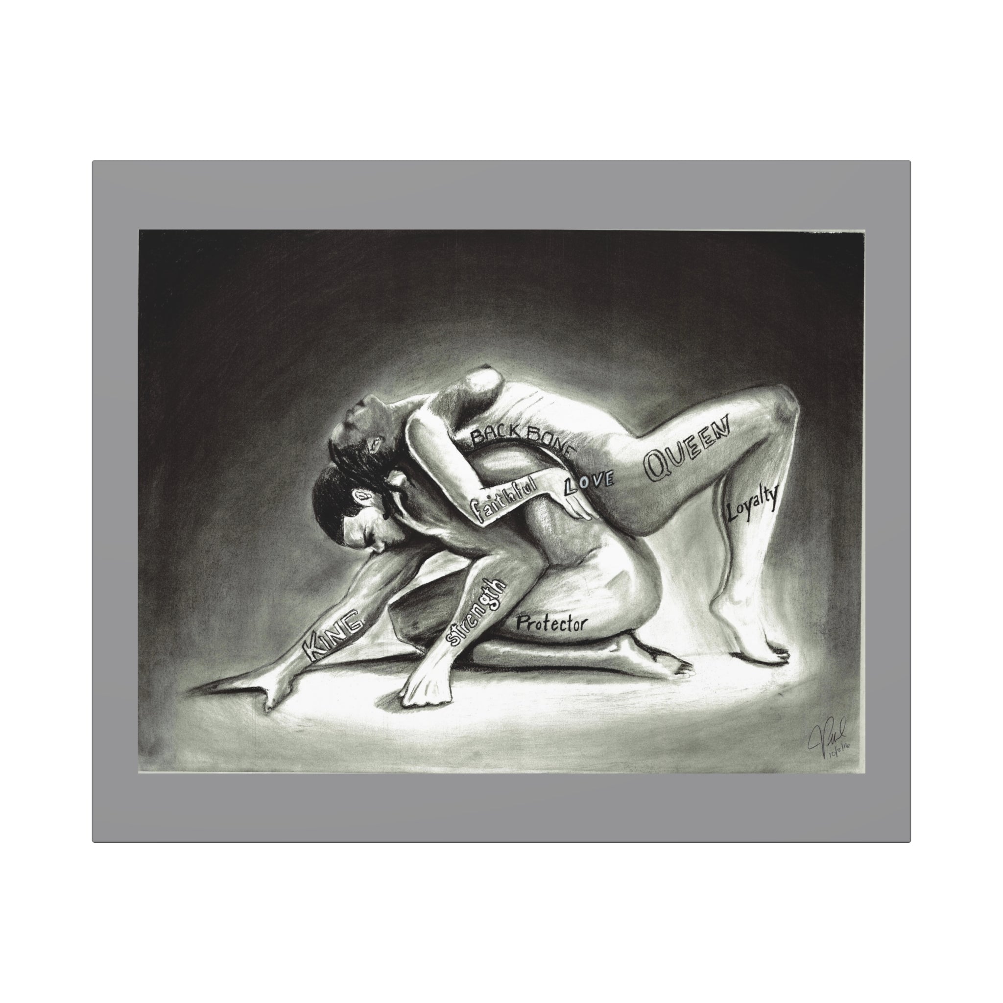 Canvas Art Wraps, Inspirational Wall Art, Modern Art Gift for Couples, Tattoo Art