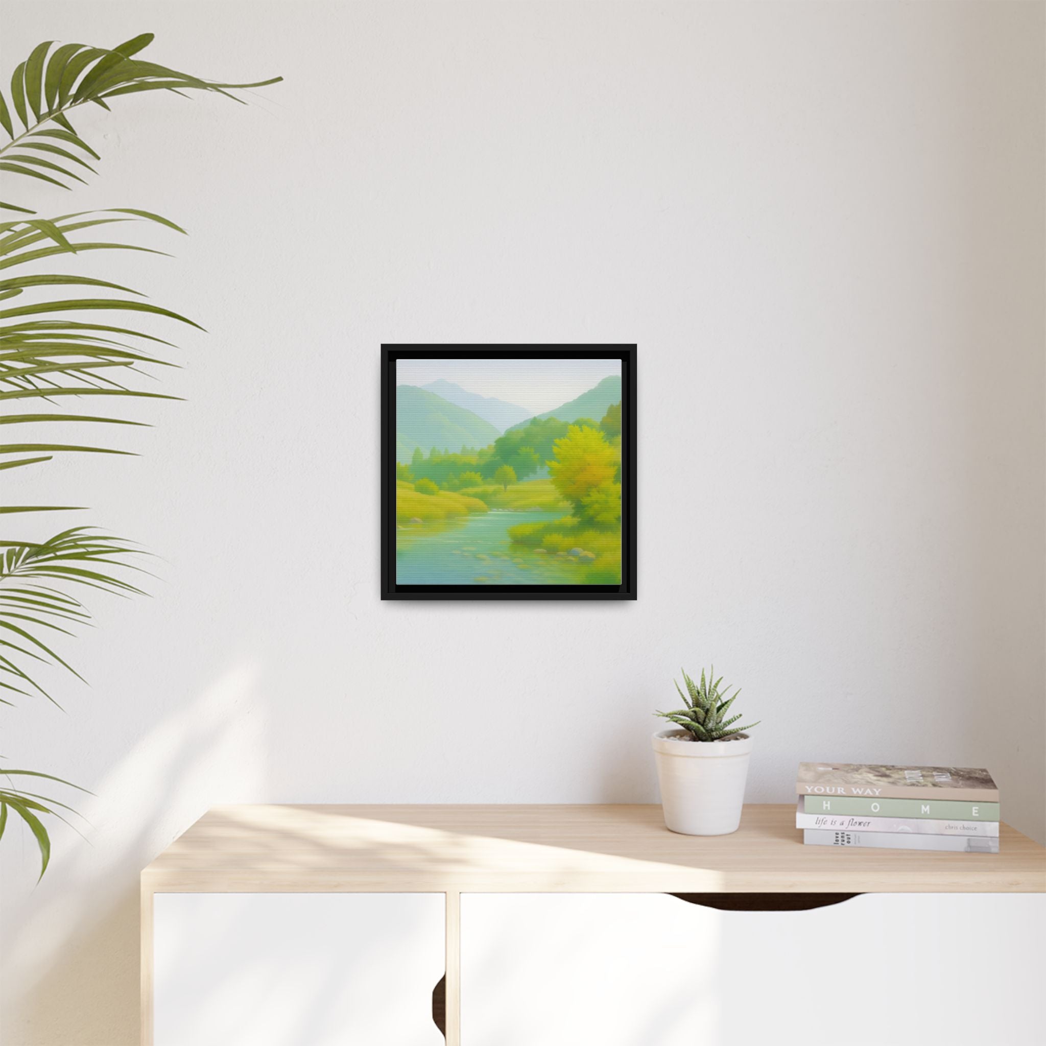 Calming River Green Landscape