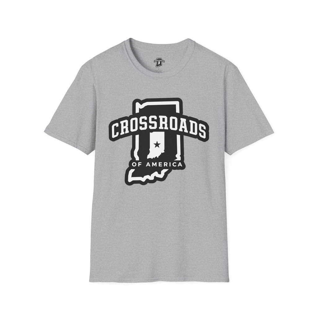 Crossroads of America Indiana T‑Shirt — Retro State Outline Tee