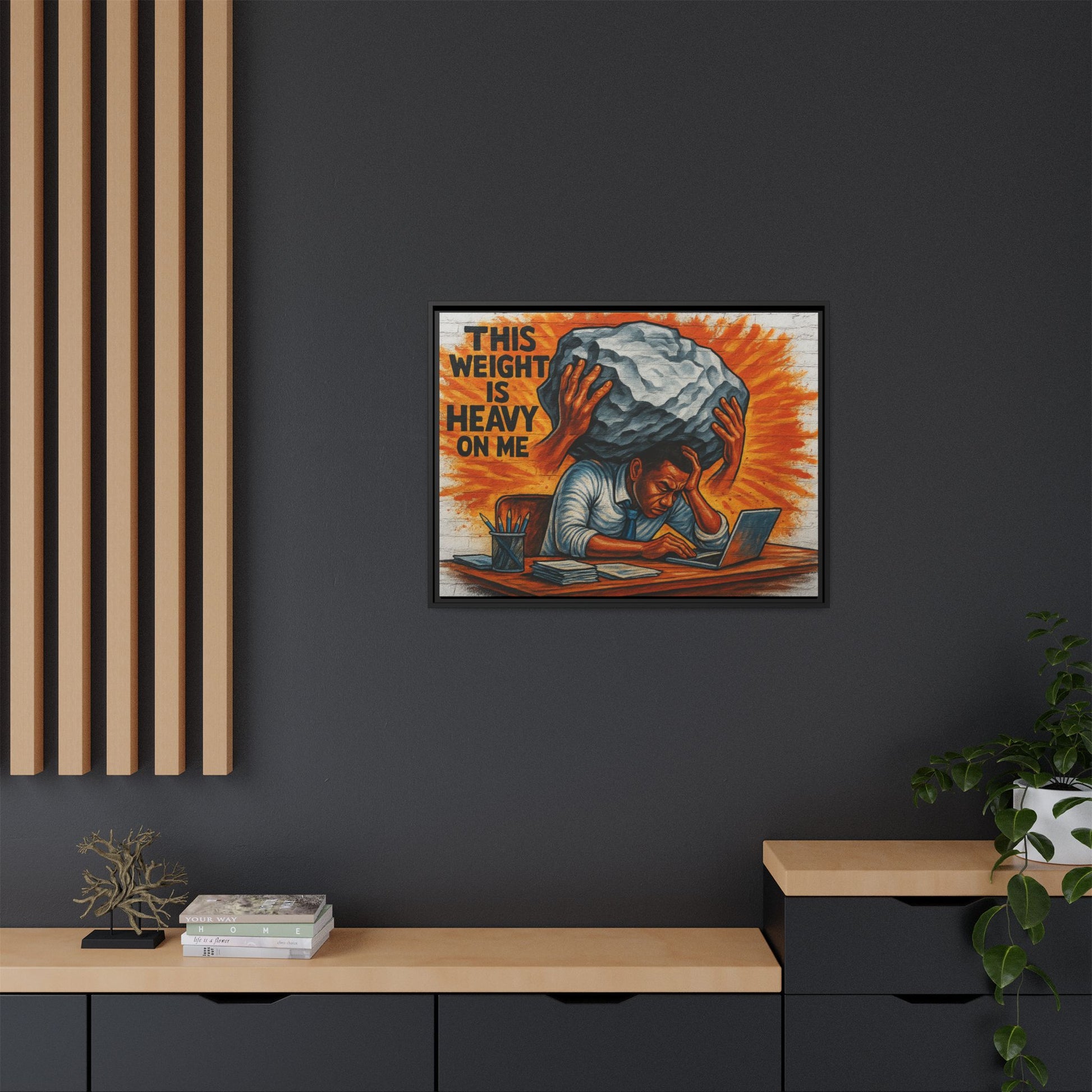 Framed Canvas Art, Stress Relief Decor, Office Wall Art, Motivational Artwork, Unique Gift for Home or Office