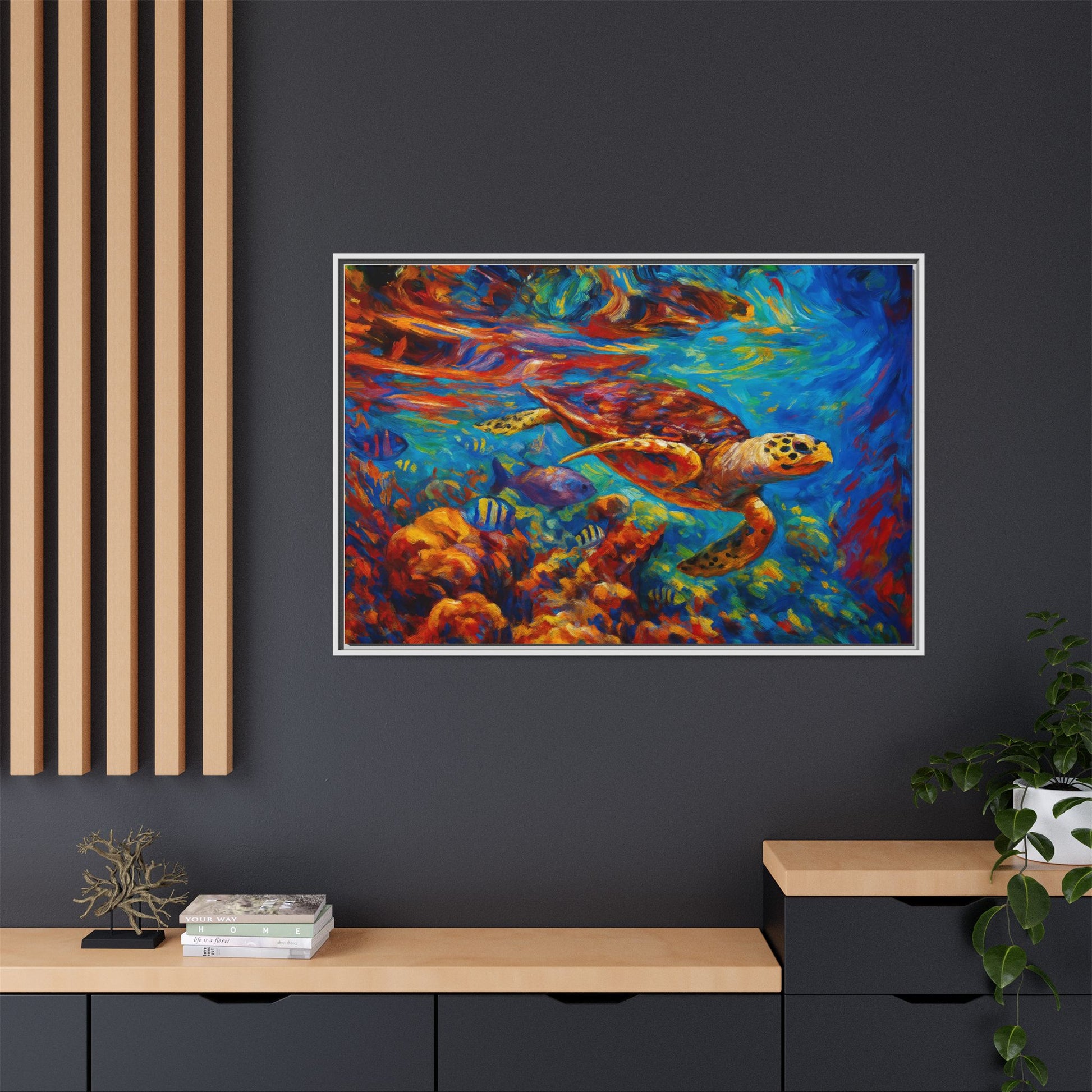 Vibrant Sea Turtle Swimming
