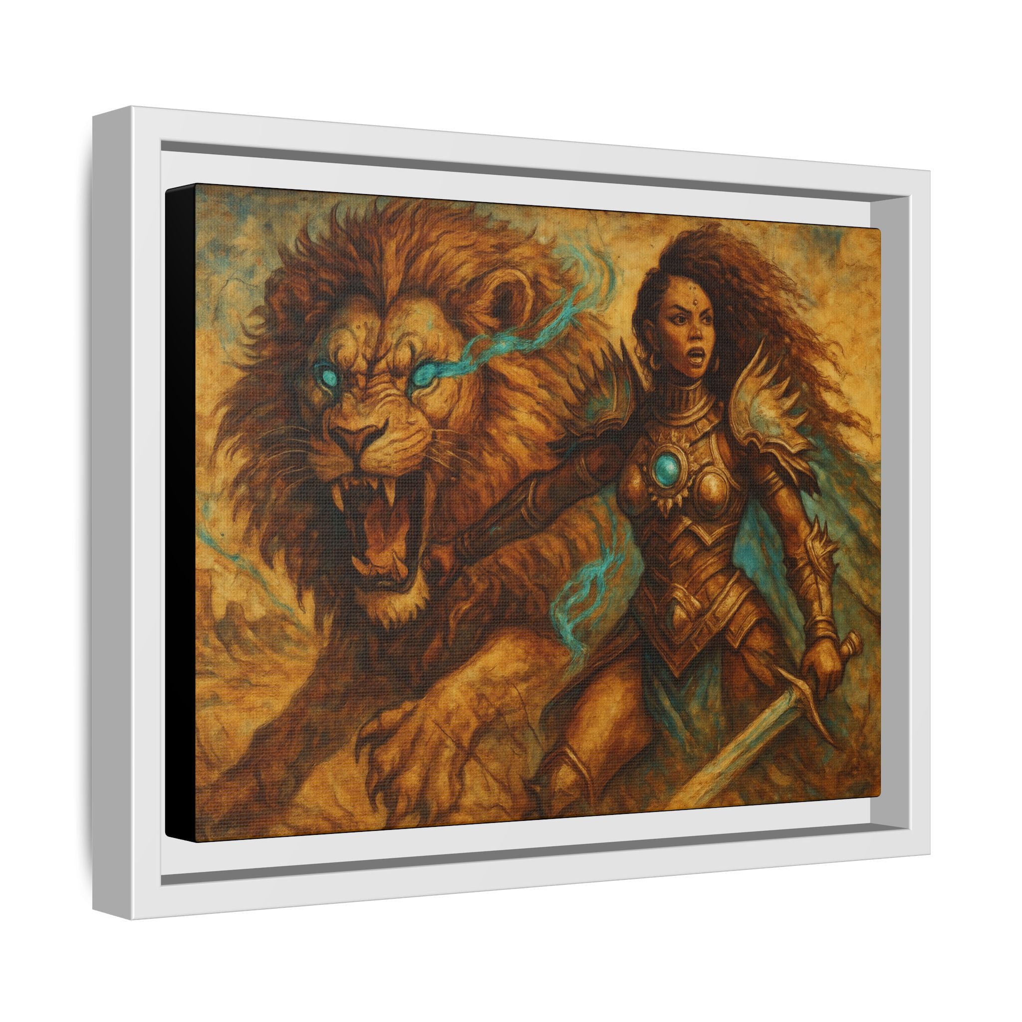 Fantasy Lion and Warrior