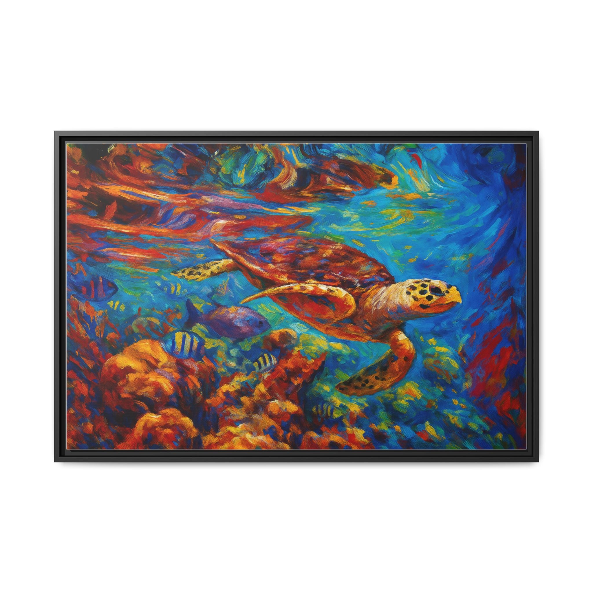 Vibrant Sea Turtle Swimming