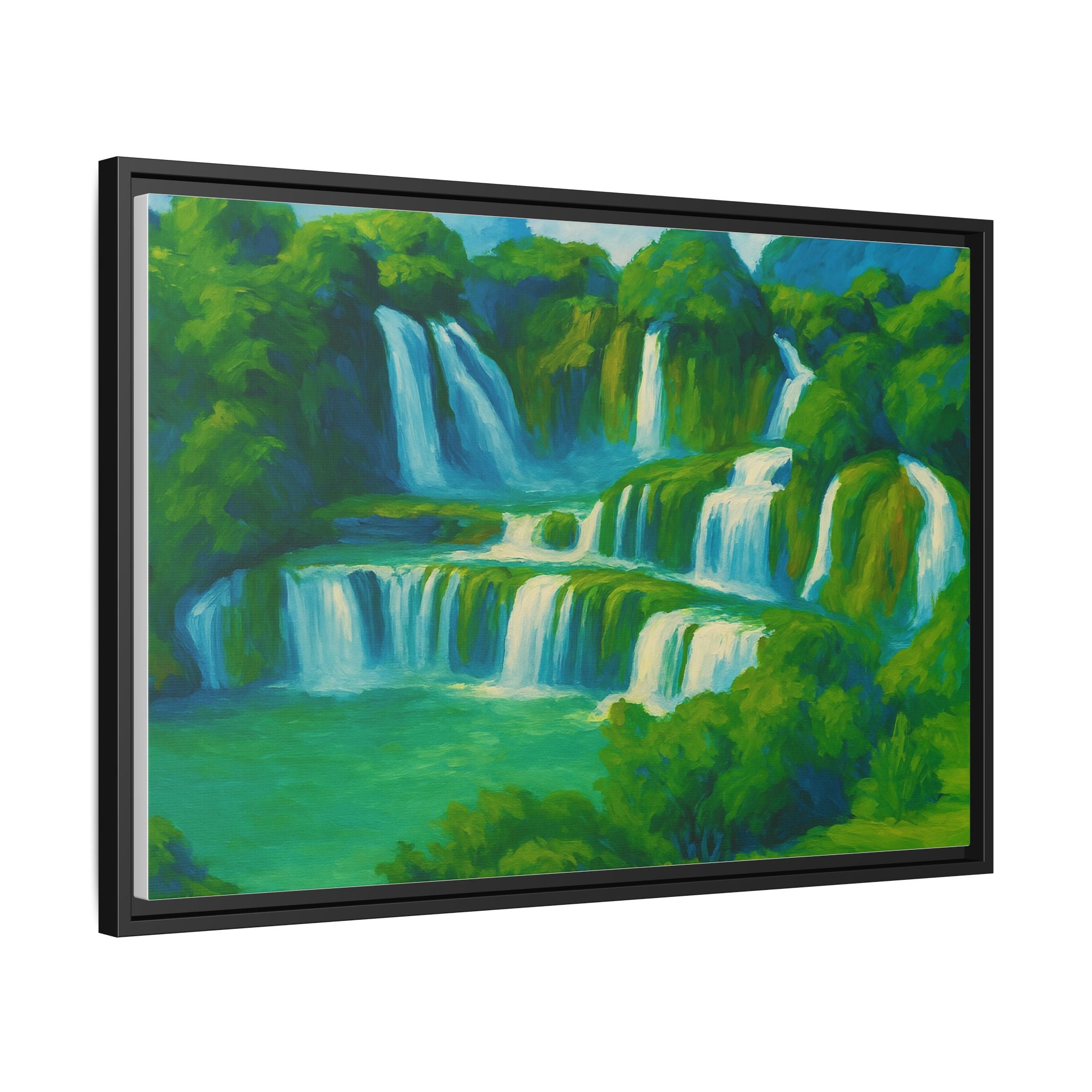 Green Serene Waterfall