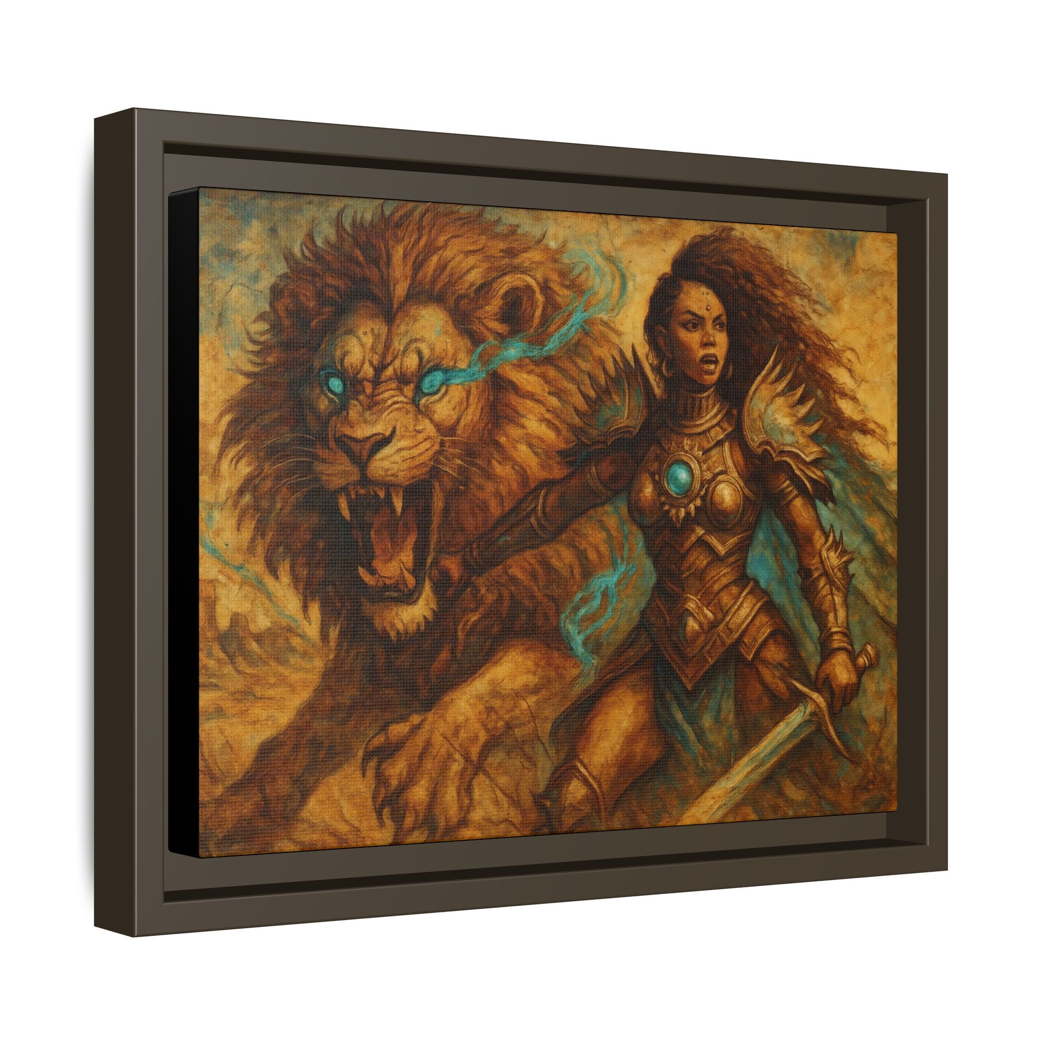 Fantasy Lion and Warrior