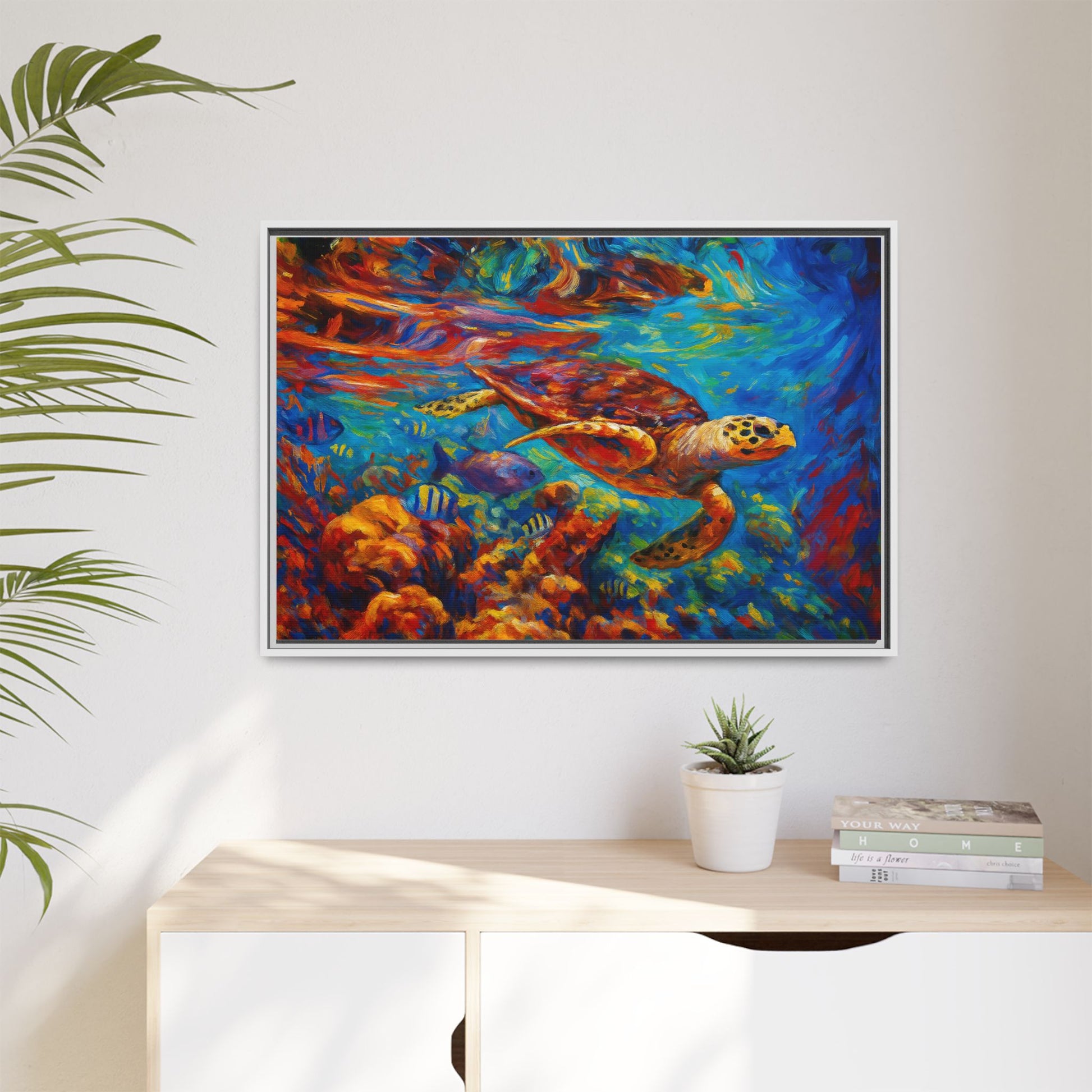 Vibrant Sea Turtle Swimming