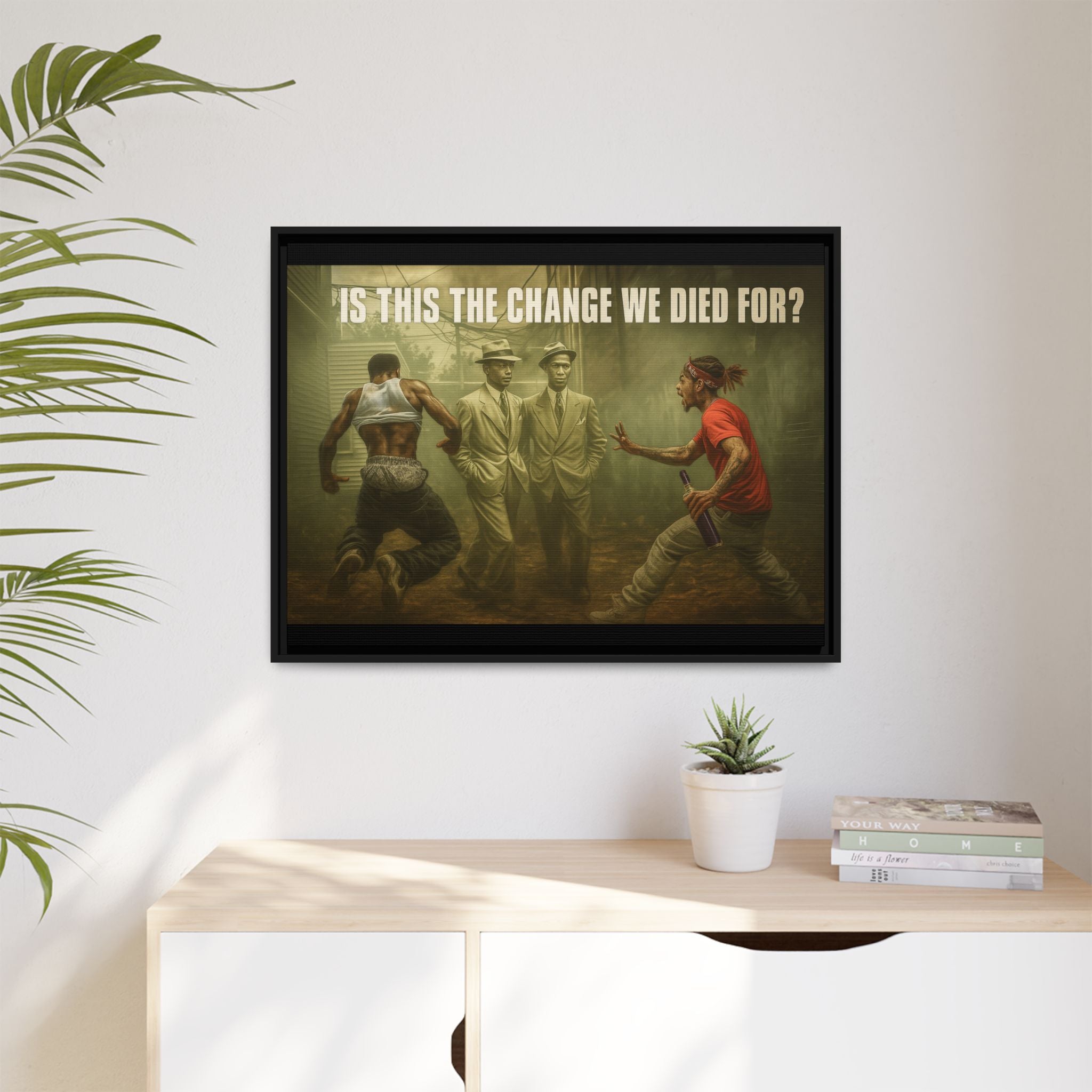 Framed Art Print: 'Is This The Change We Died For?' - Social Commentary Wall Decor, Black History Art, Motivational Home Decor, Gift [...]