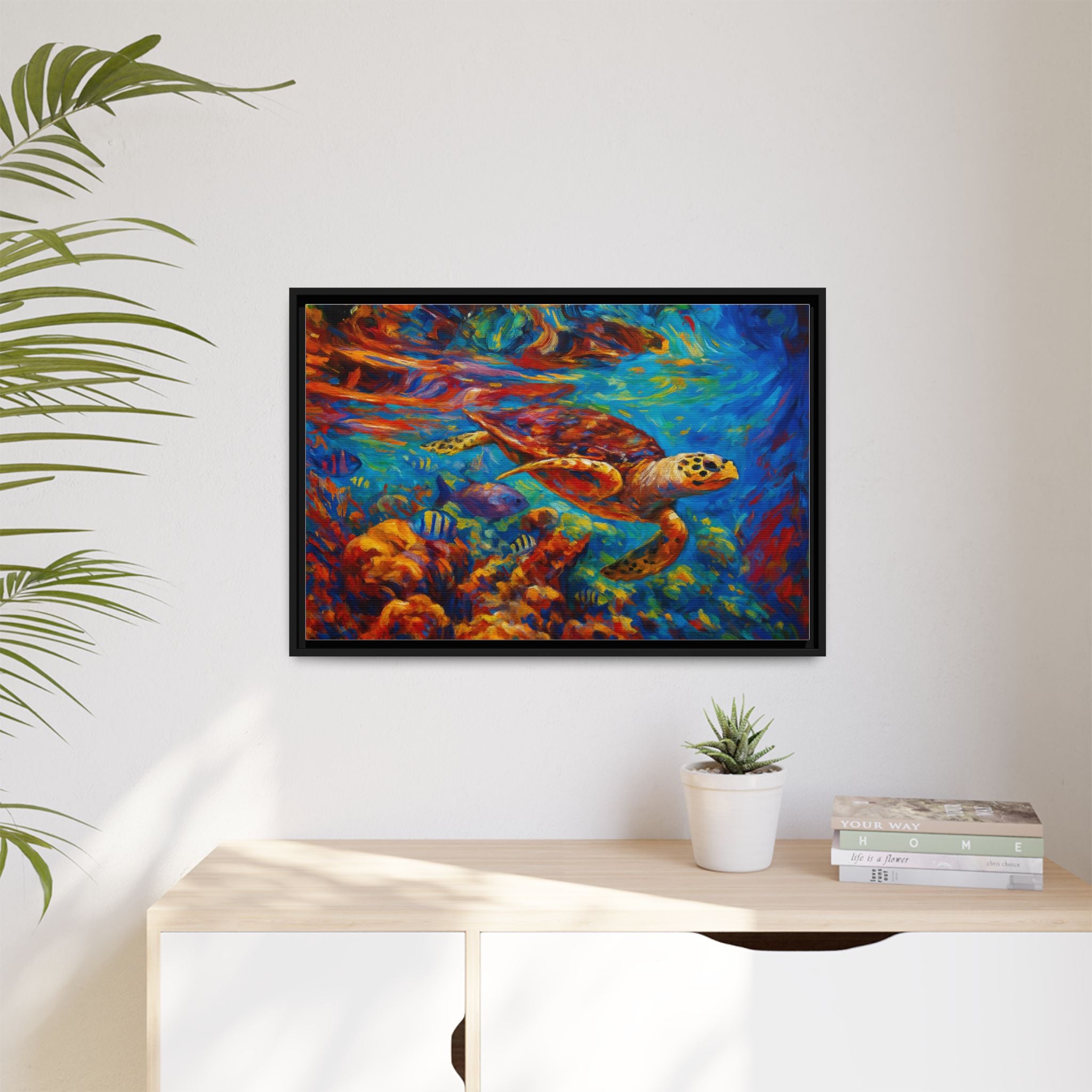 Vibrant Sea Turtle Swimming