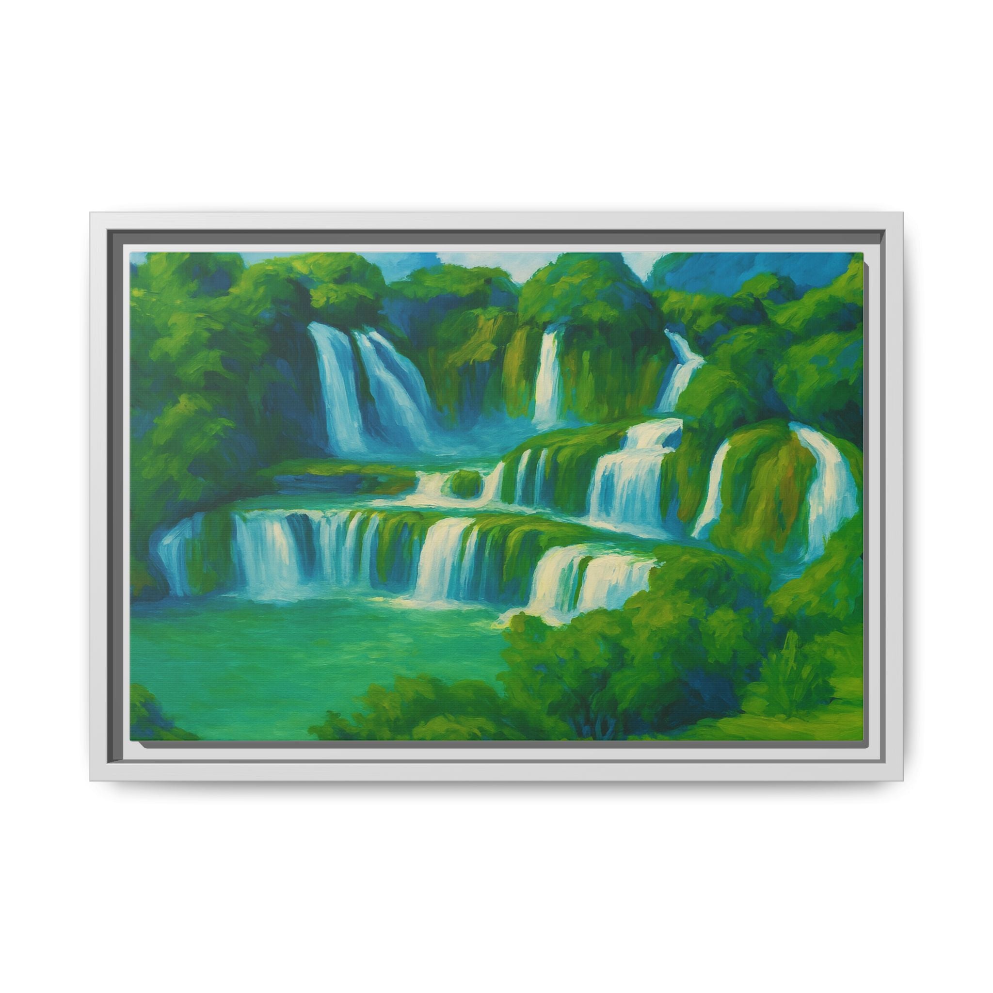 Green Serene Waterfall