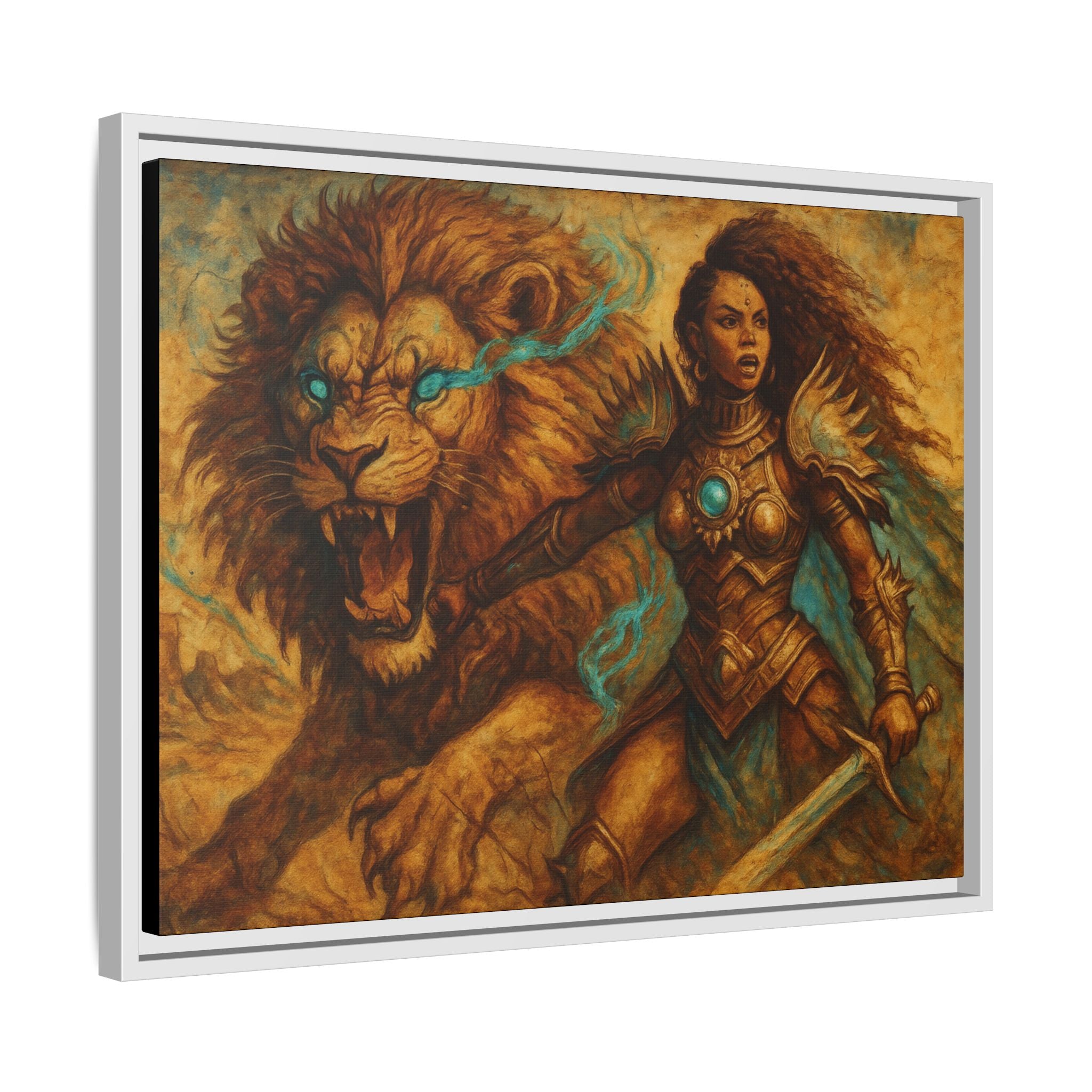 Fantasy Lion and Warrior