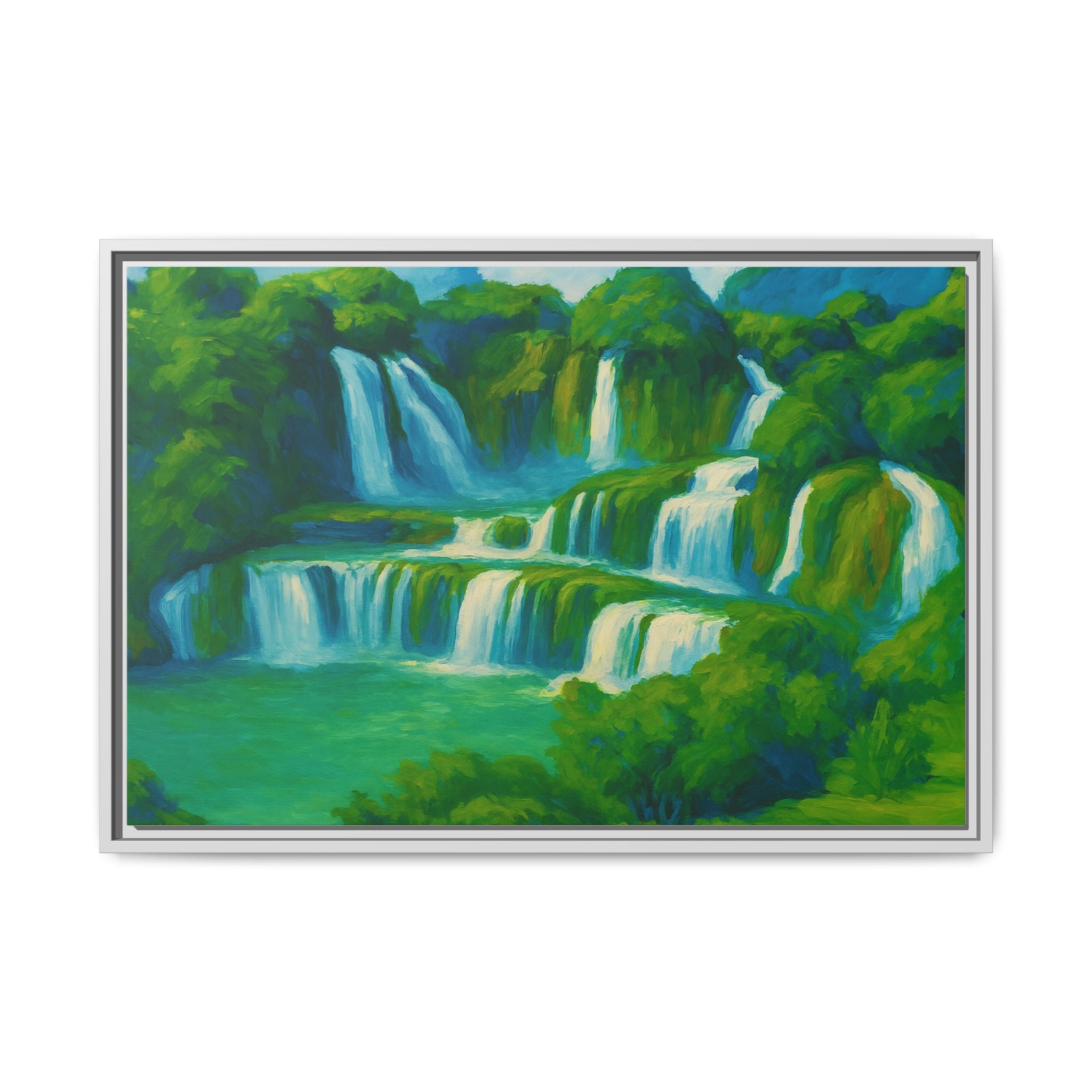 Green Serene Waterfall