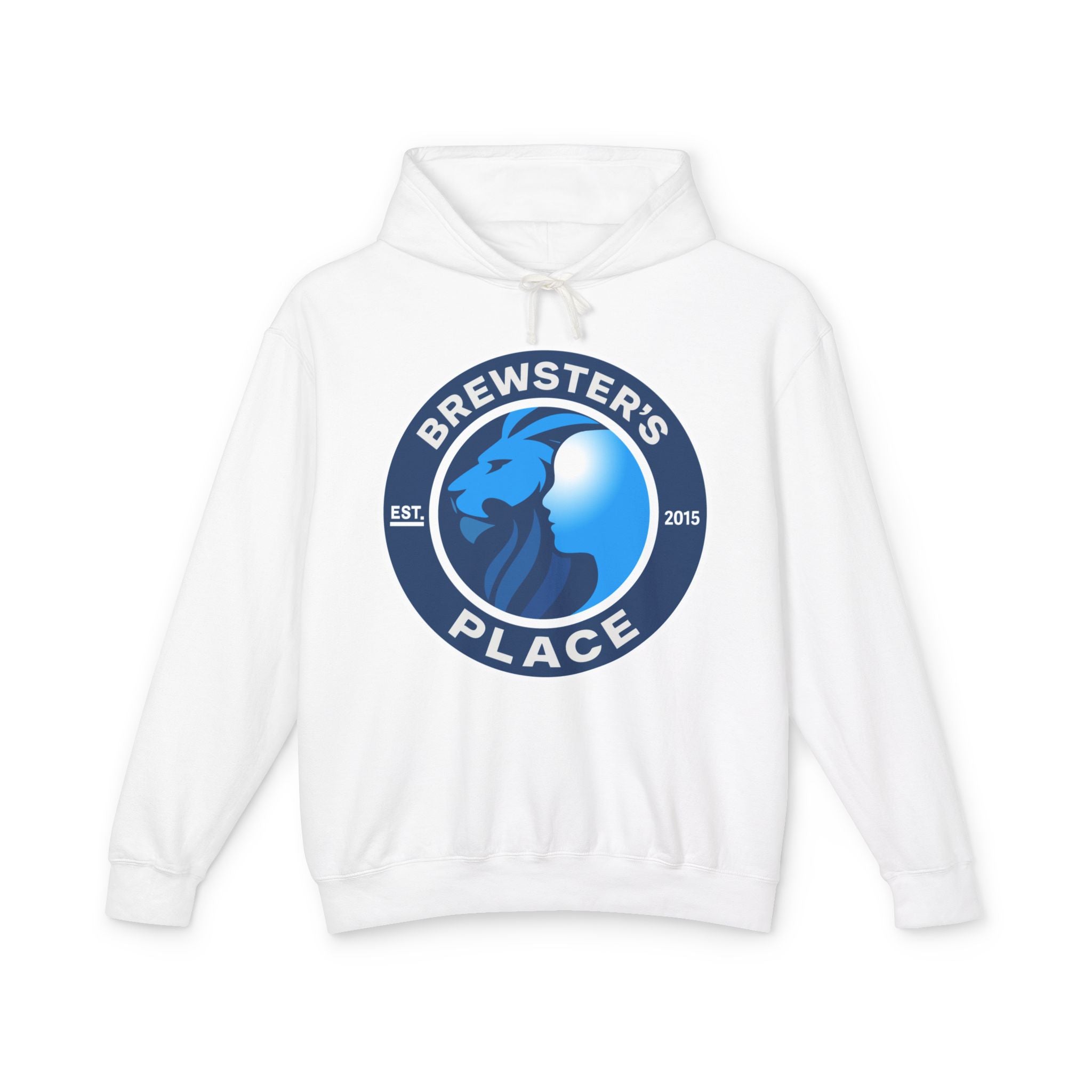 Brewster's Place Hoodie — Vintage Blue Crest Pullover