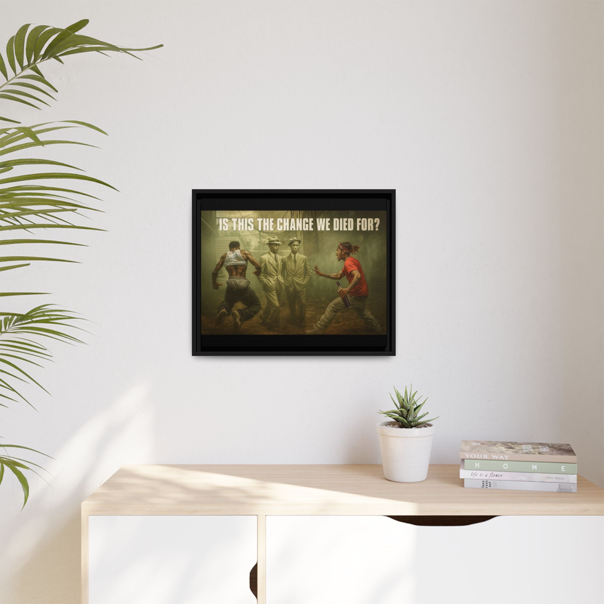 Framed Art Print: 'Is This The Change We Died For?' - Social Commentary Wall Decor, Black History Art, Motivational Home Decor, Gift [...]
