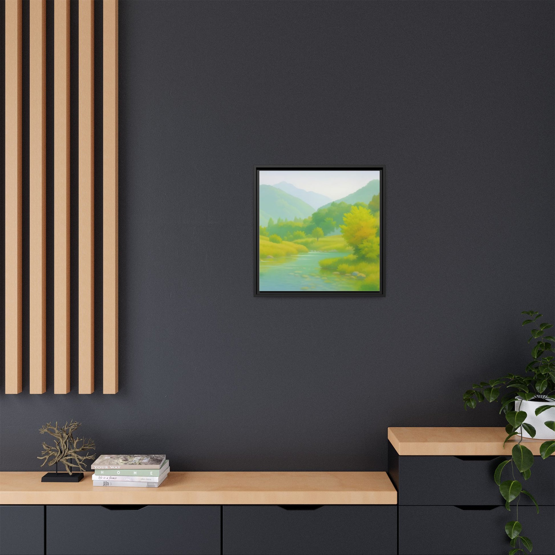 Calming River Green Landscape