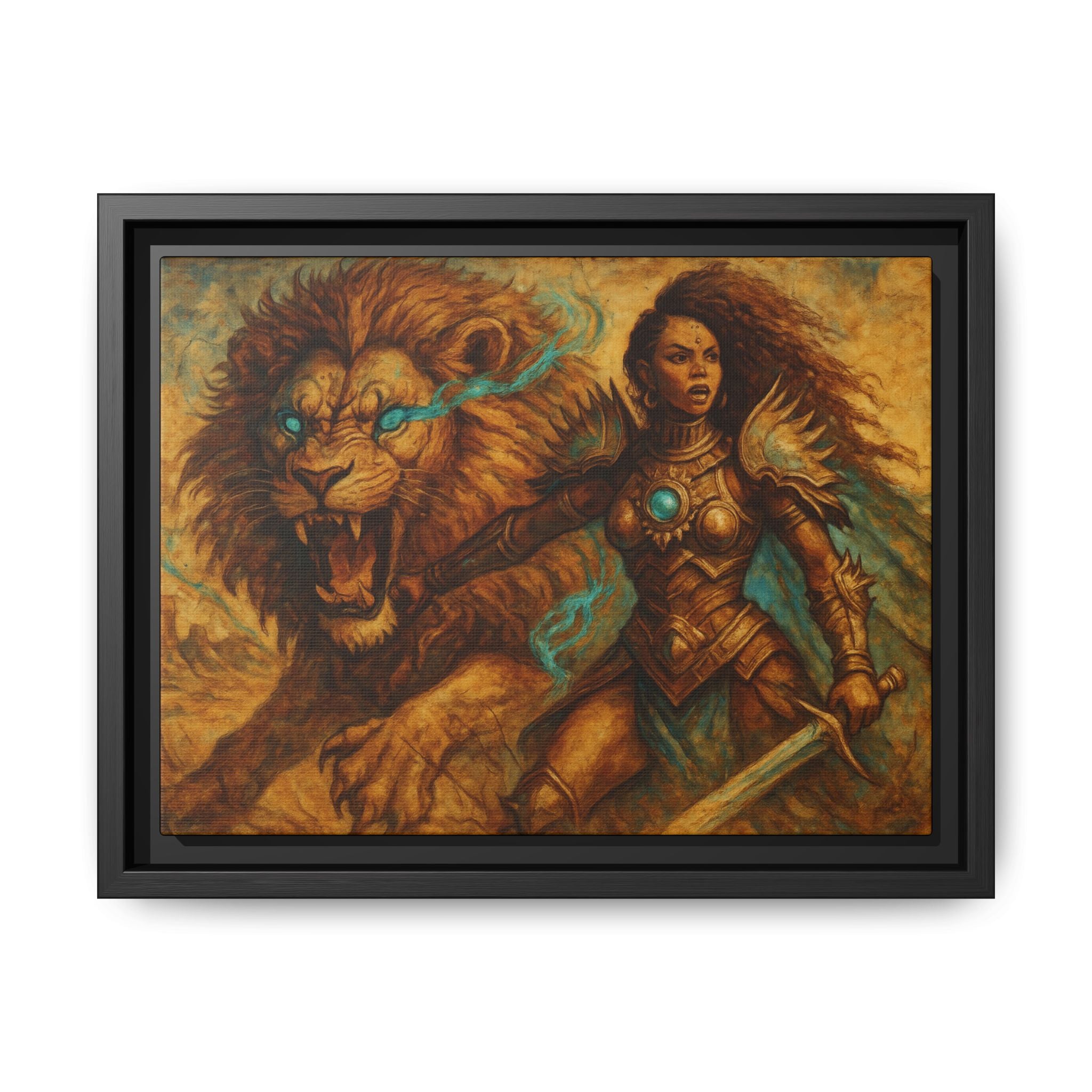 Fantasy Lion and Warrior