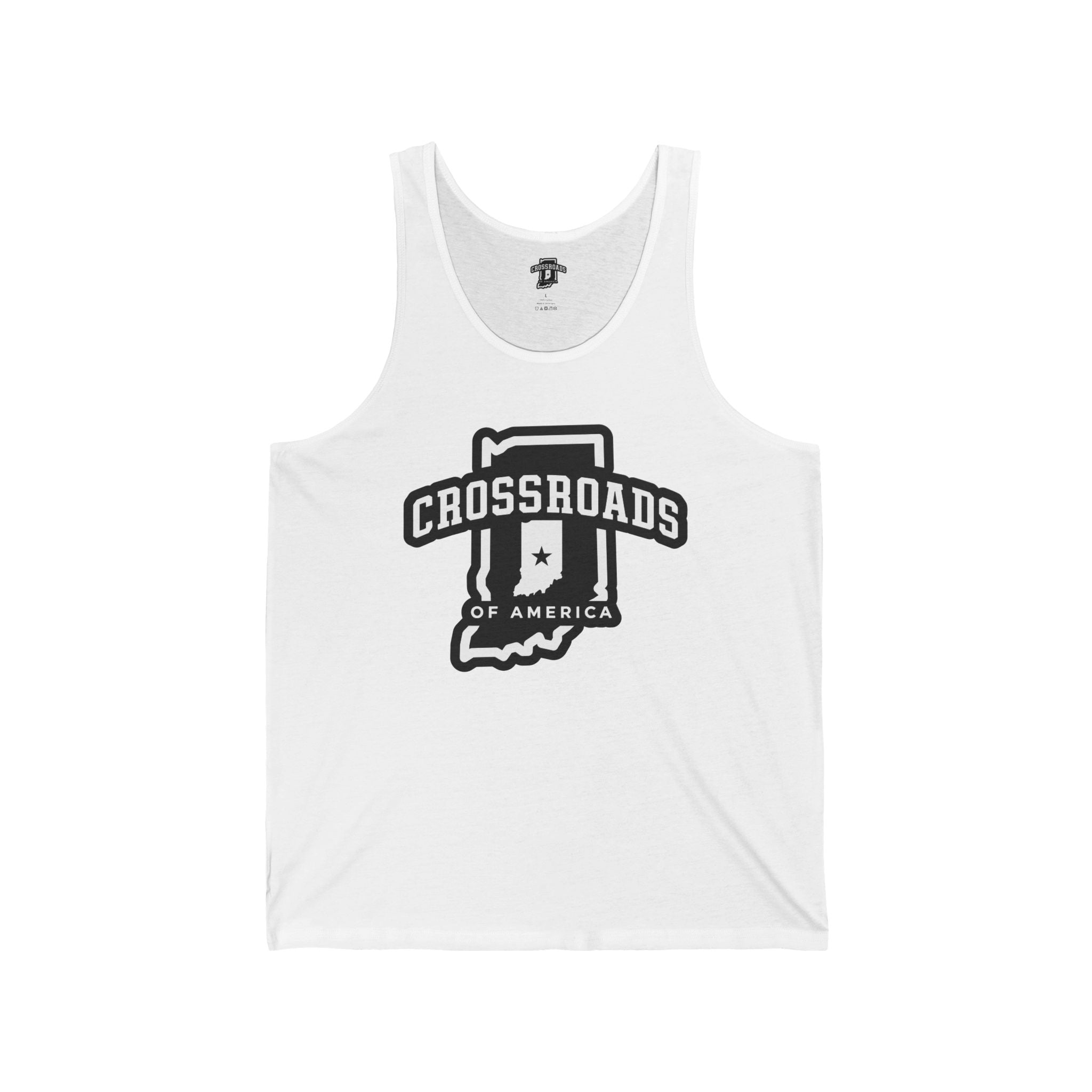 Crossroads of America Indiana Tank Top – Vintage State Logo Jersey Tank