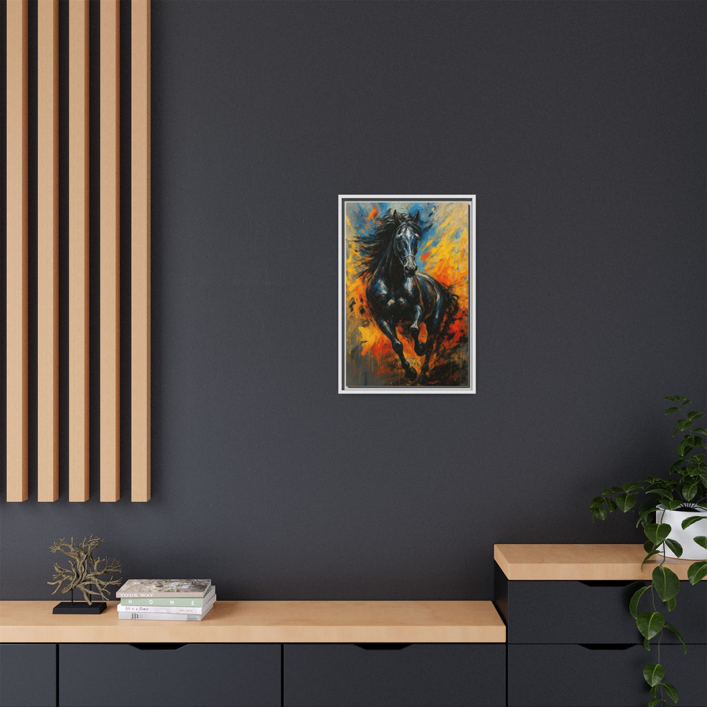 Galloping Black Stallion
