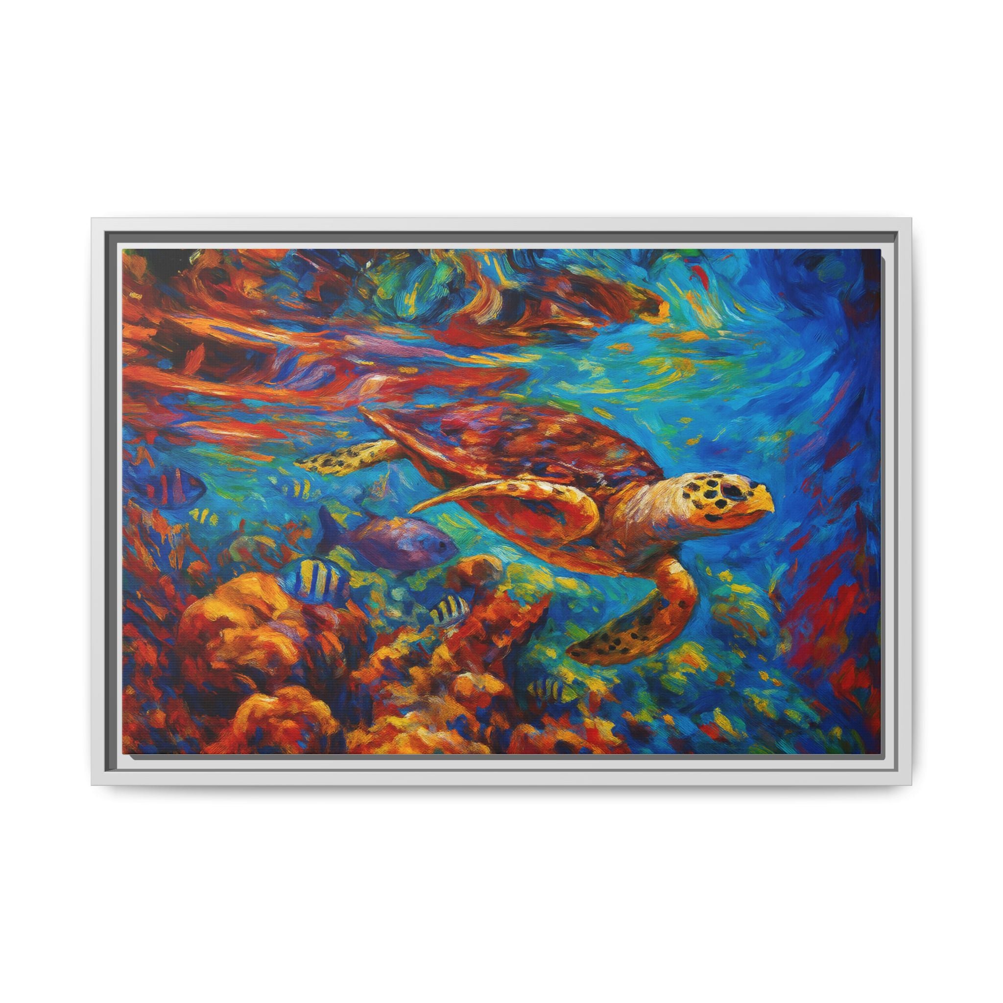 Vibrant Sea Turtle Swimming