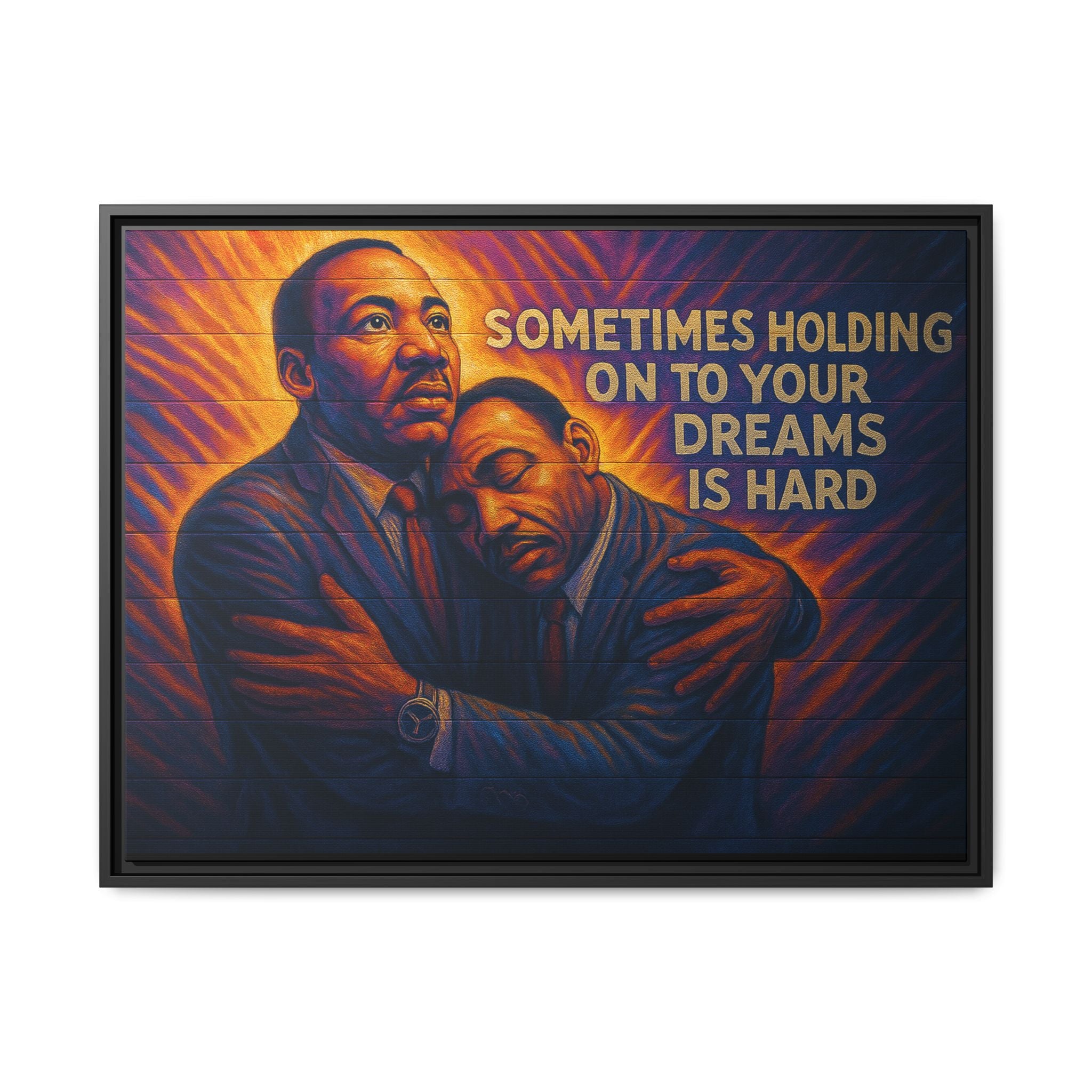 Inspirational Framed Canvas Wall Art, Motivational Home Decor, Dream Quote Art, Multi-color Wall Decor, Uplifting Gift Idea