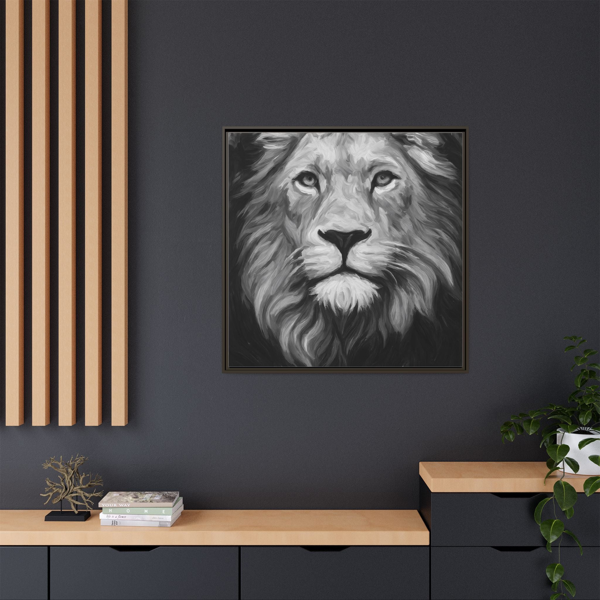 Black and White Lion 1