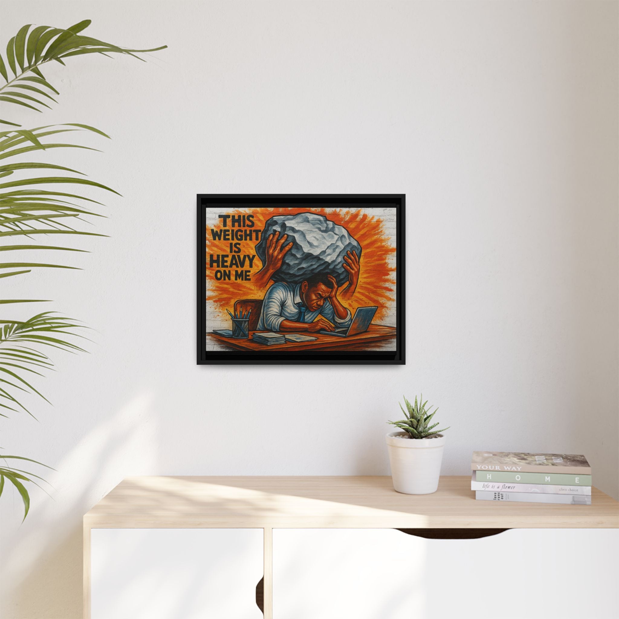 Framed Canvas Art, Stress Relief Decor, Office Wall Art, Motivational Artwork, Unique Gift for Home or Office