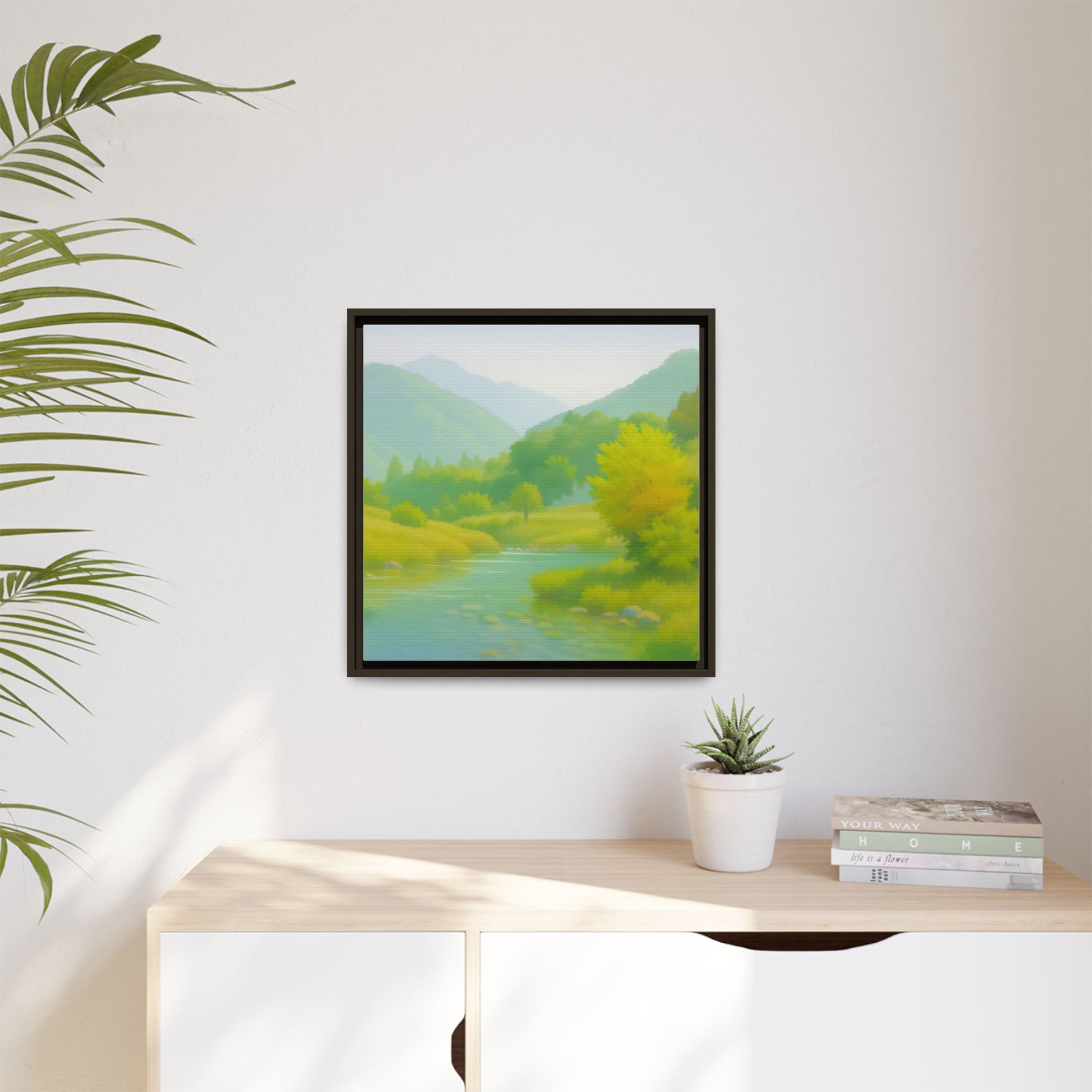 Calming River Green Landscape