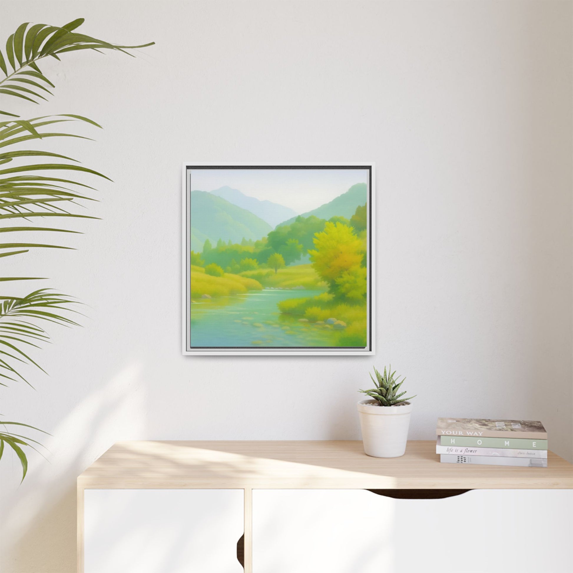Calming River Green Landscape