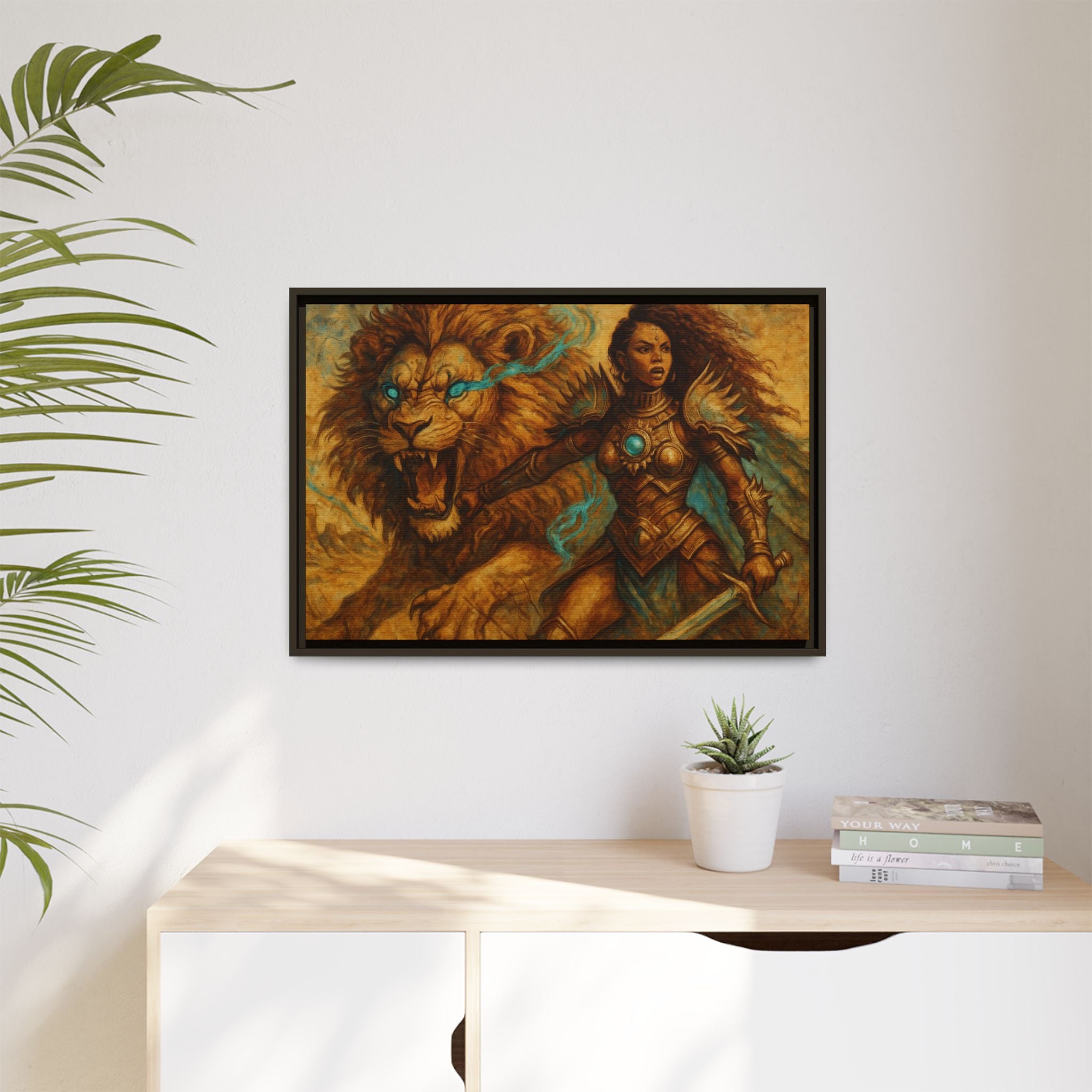 Fantasy Lion and Warrior