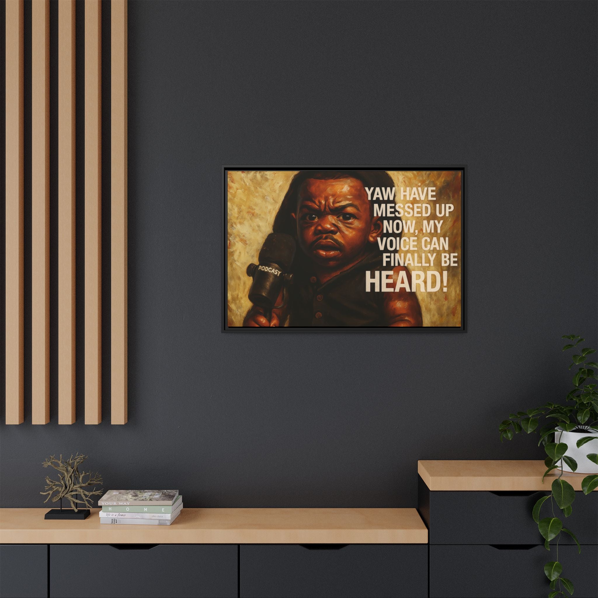 Framed Art Print of Empowering Voice Illustration, Home Decor, Gift for Podcasters, Unique Wall Art, Inspiring Room Accent