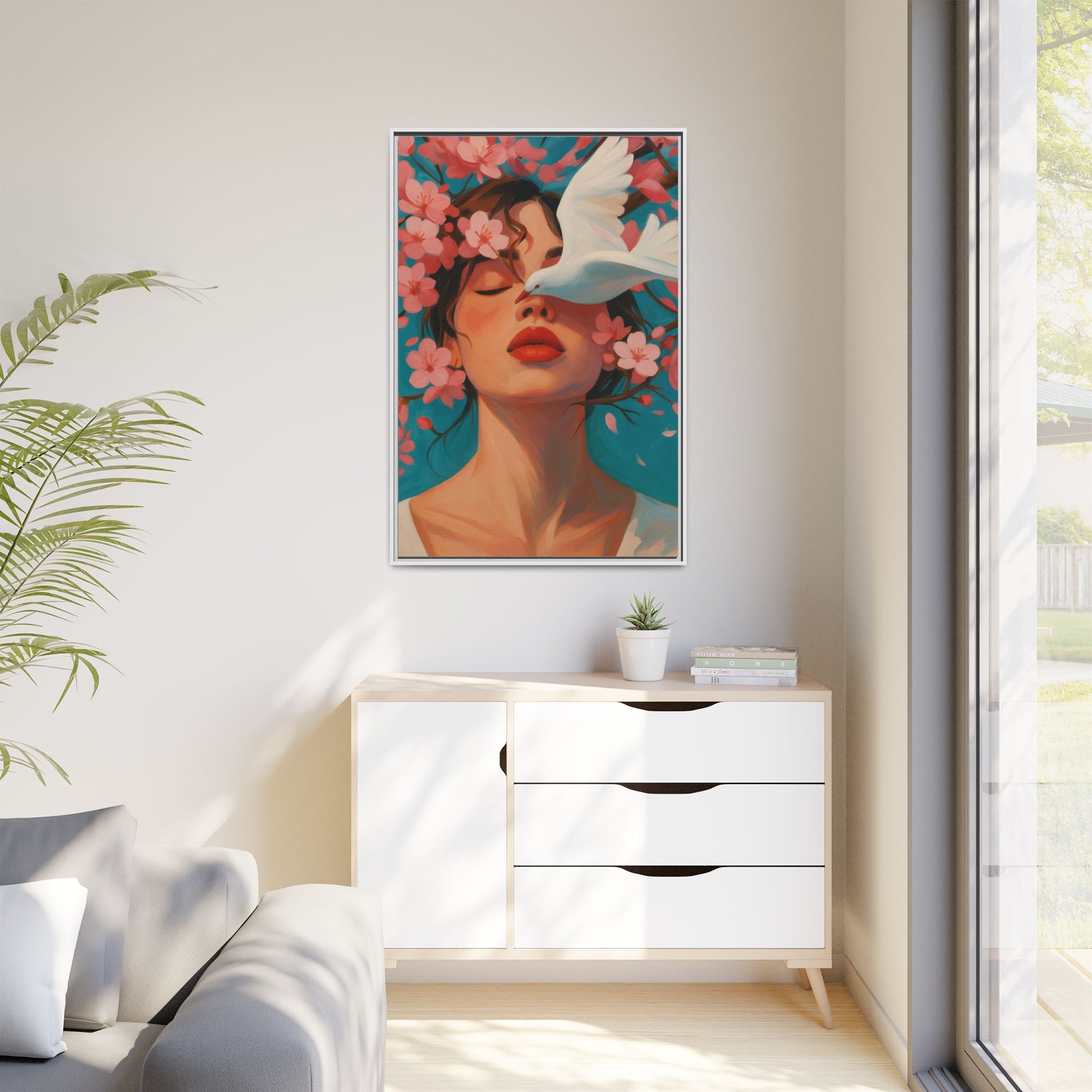 Pink Floral Serenity Dove