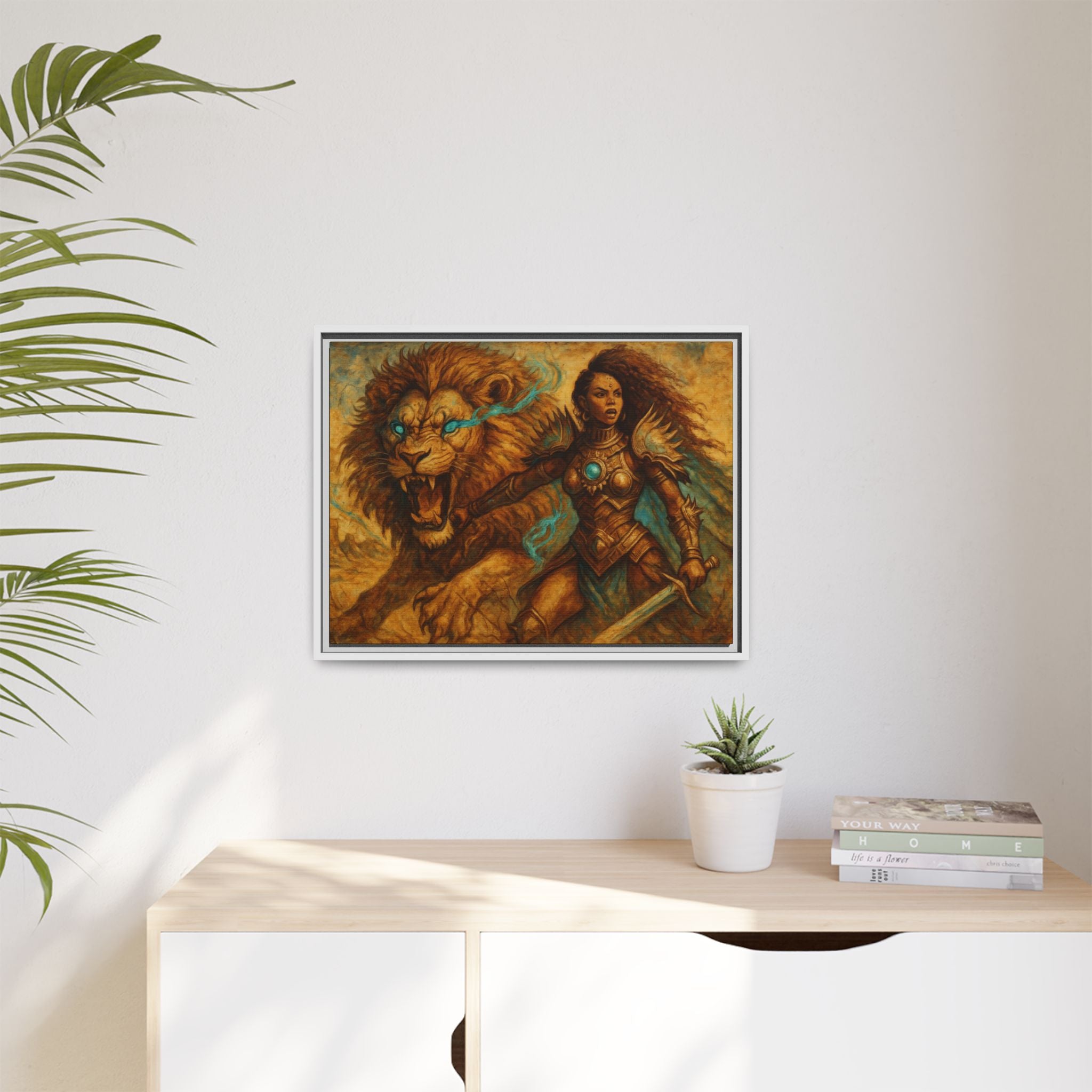 Fantasy Lion and Warrior