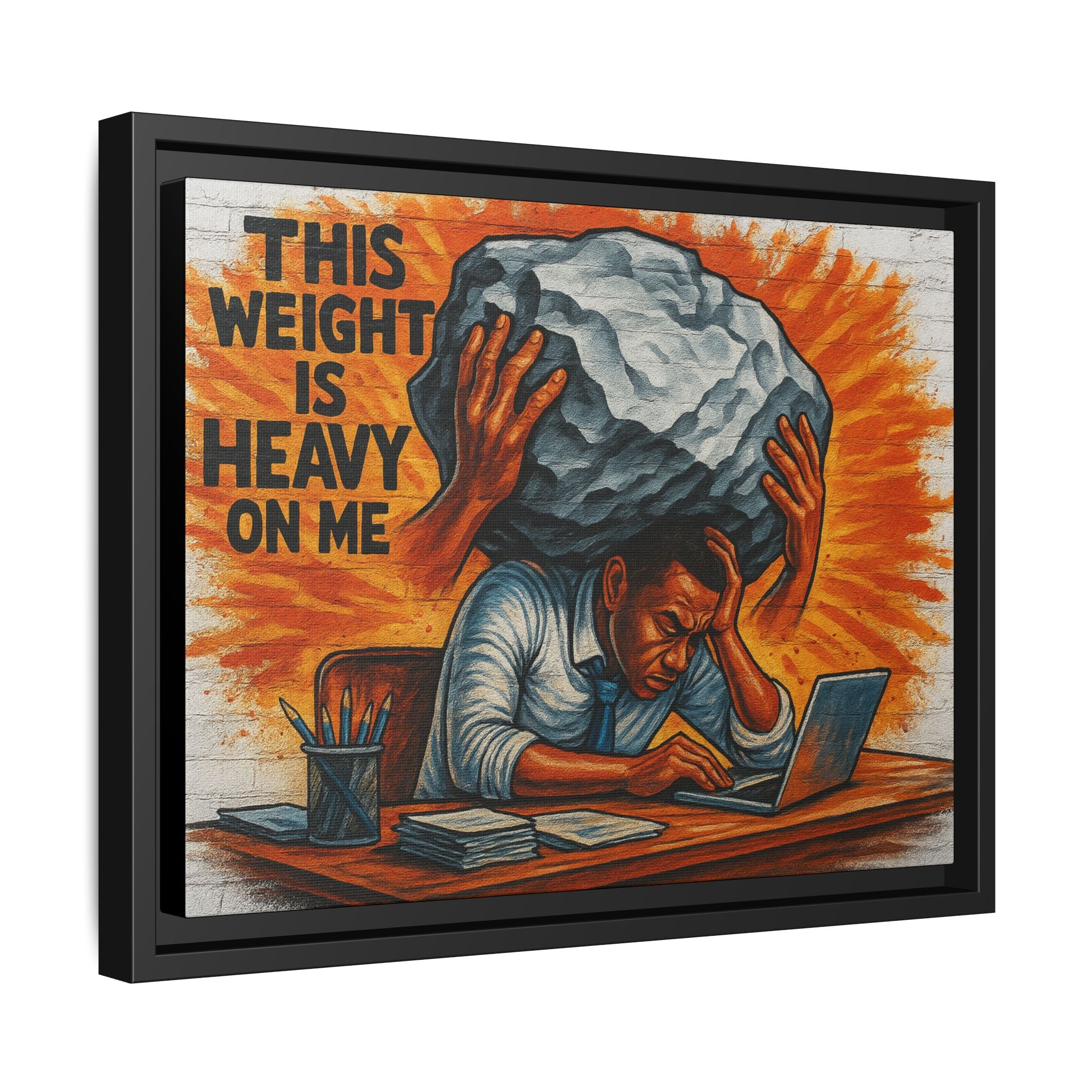 Framed Canvas Art, Stress Relief Decor, Office Wall Art, Motivational Artwork, Unique Gift for Home or Office