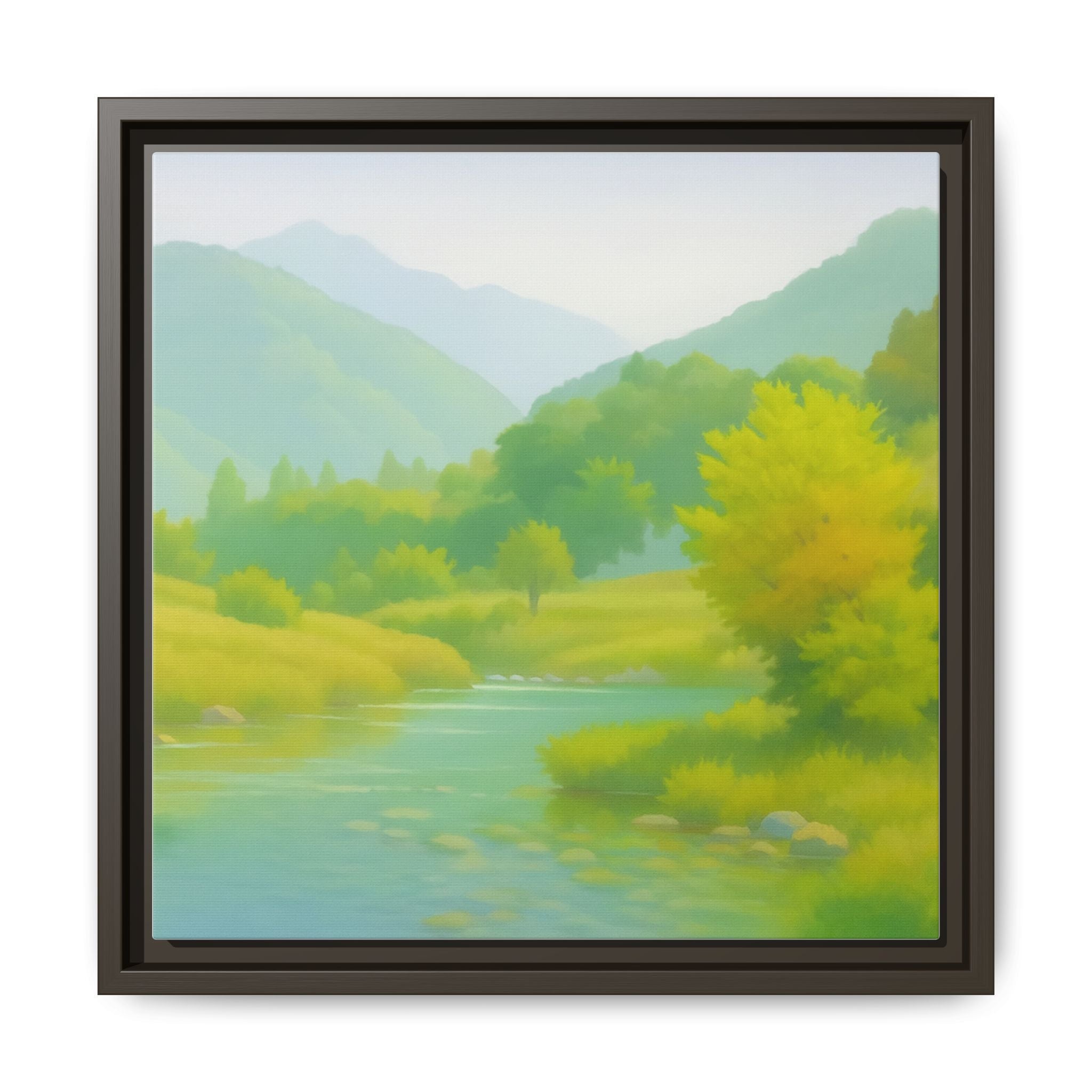 Calming River Green Landscape
