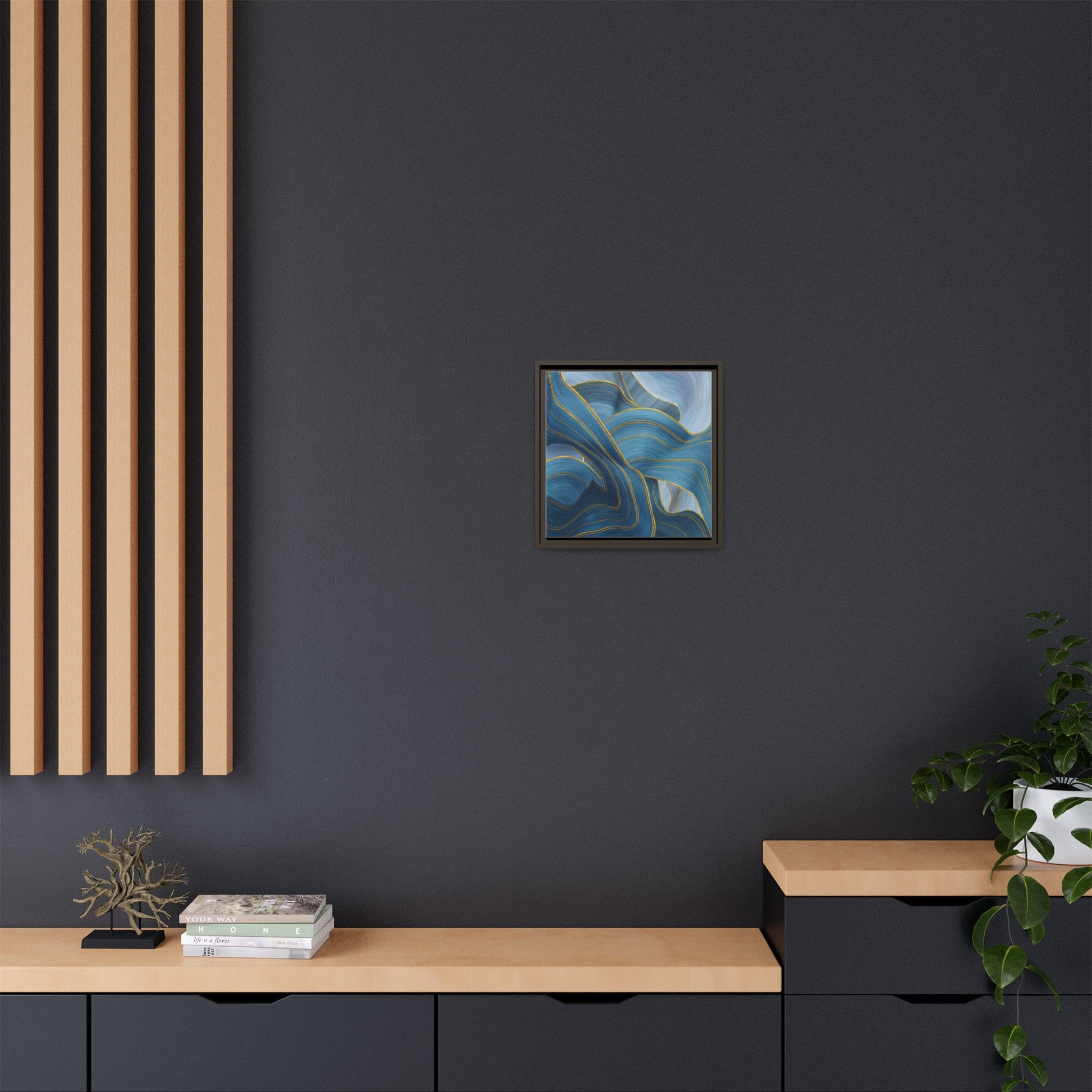 Blue Swirl Golden Trim