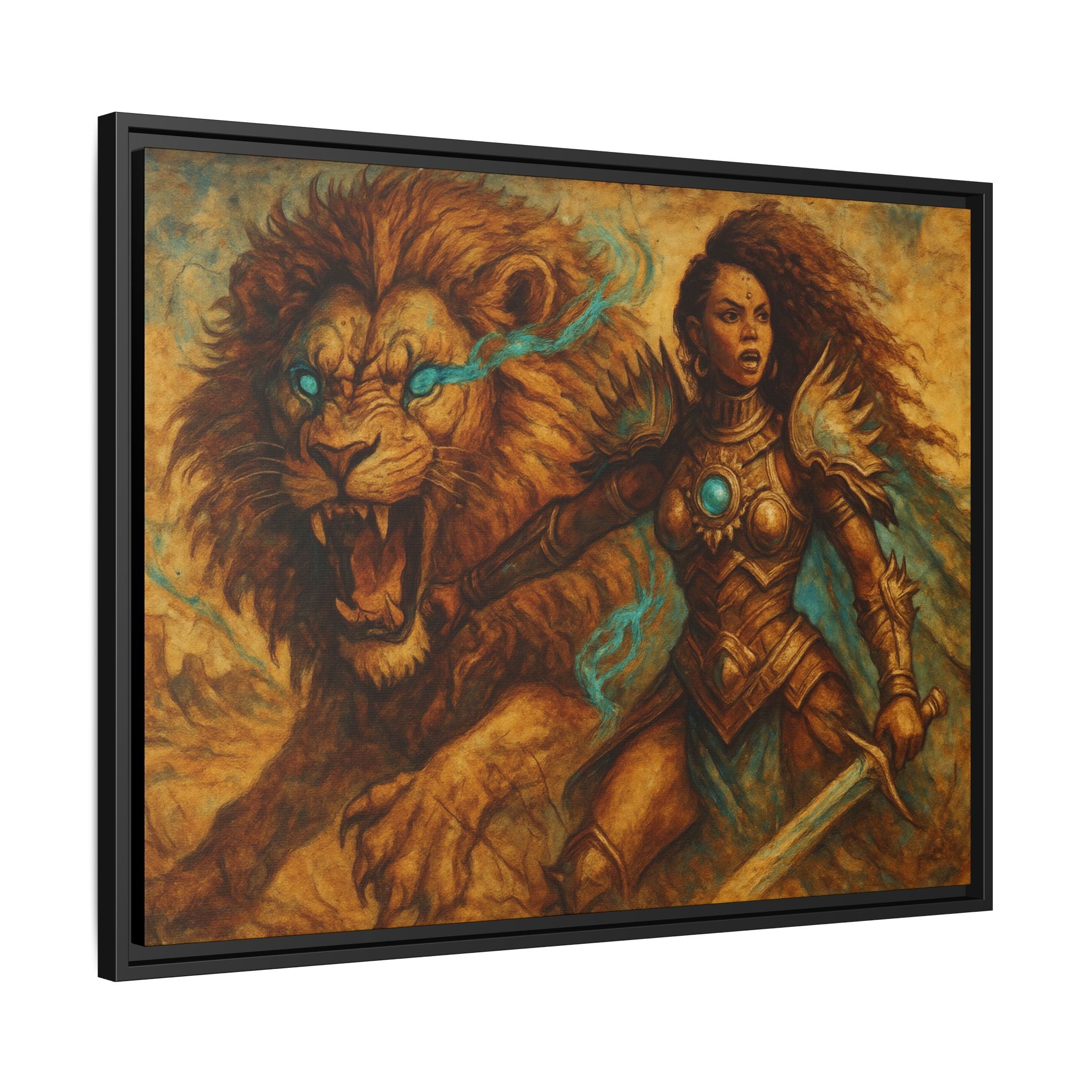 Fantasy Lion and Warrior