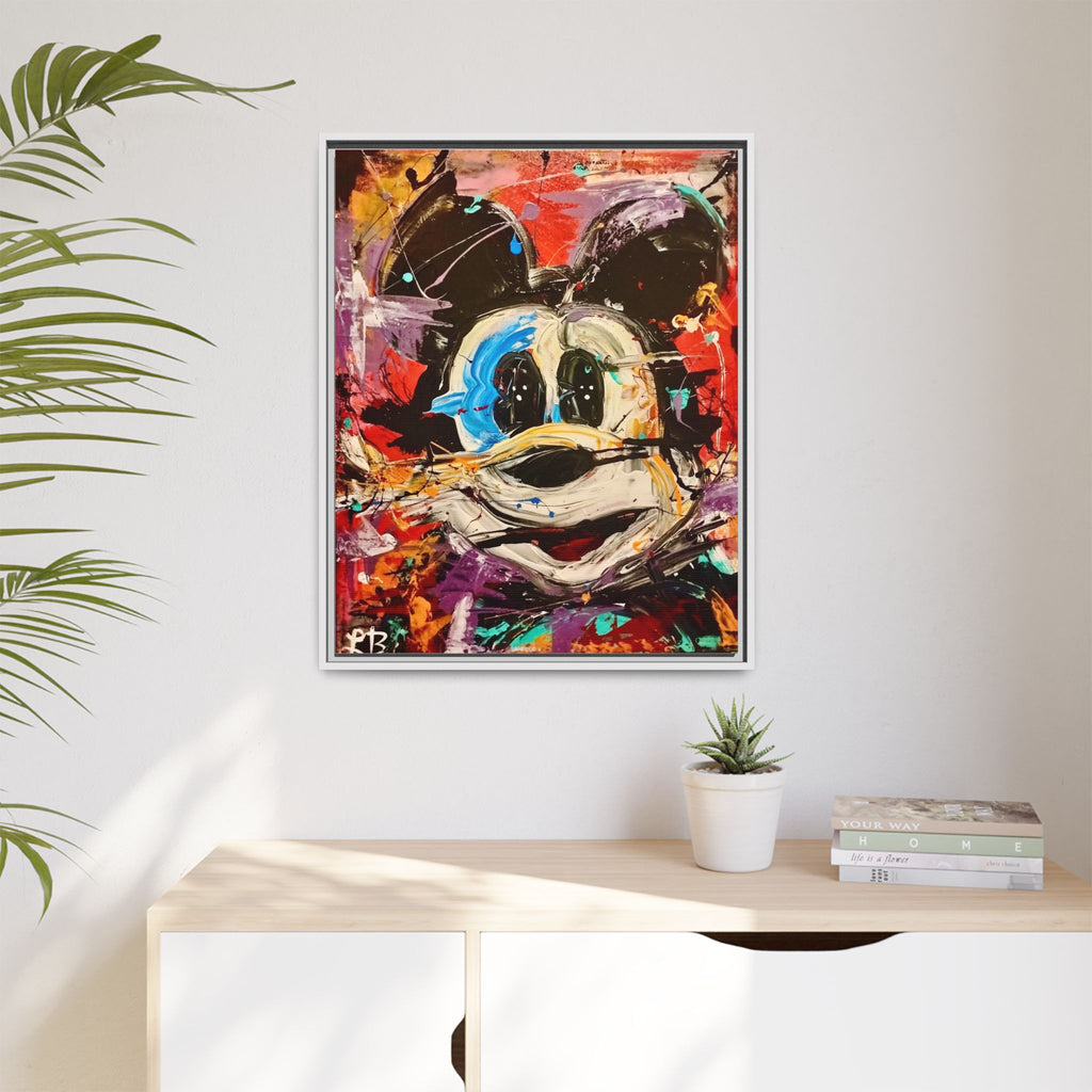 Framed Abstract Mouse Pop Art Canvas