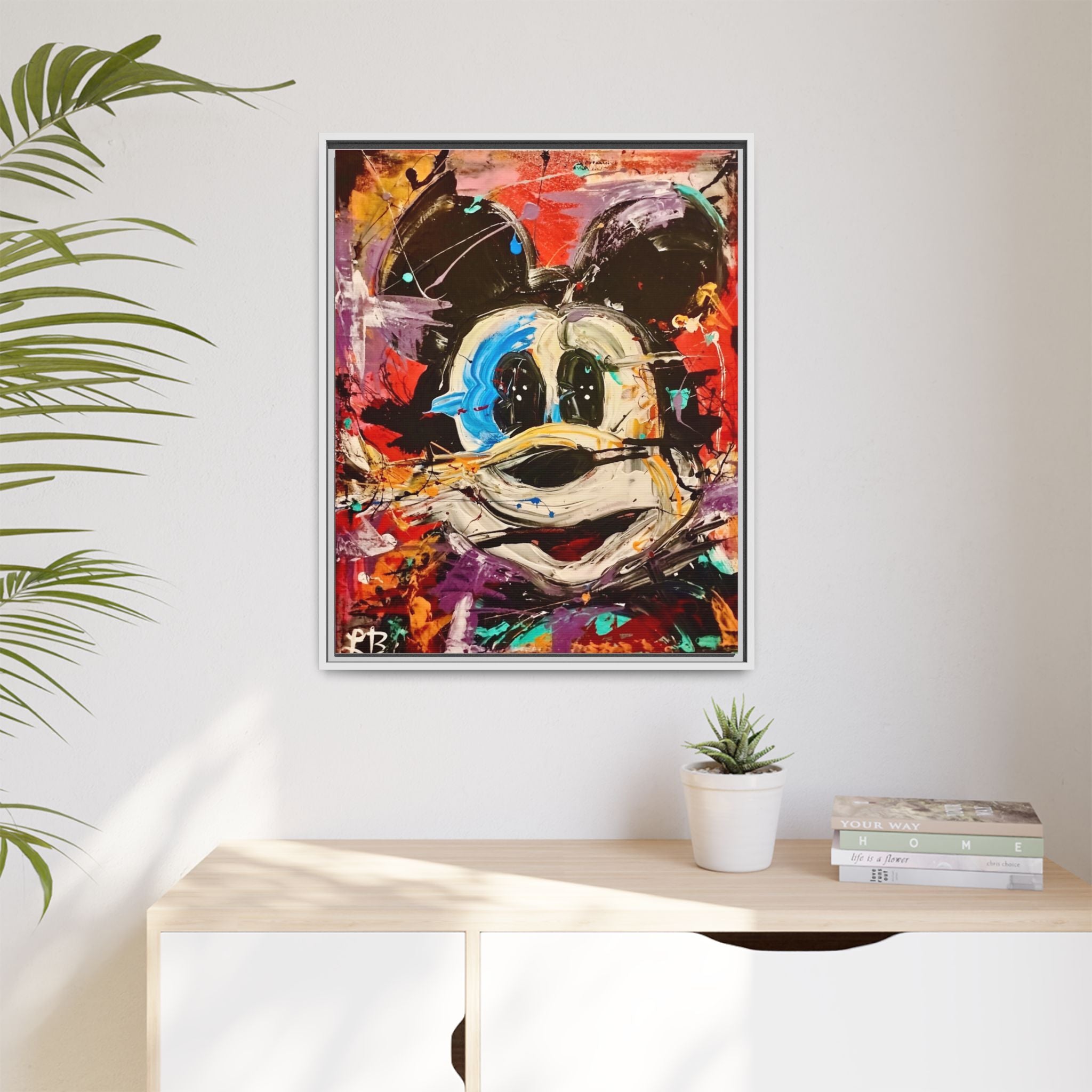 Framed Abstract Mouse Pop Art Canvas